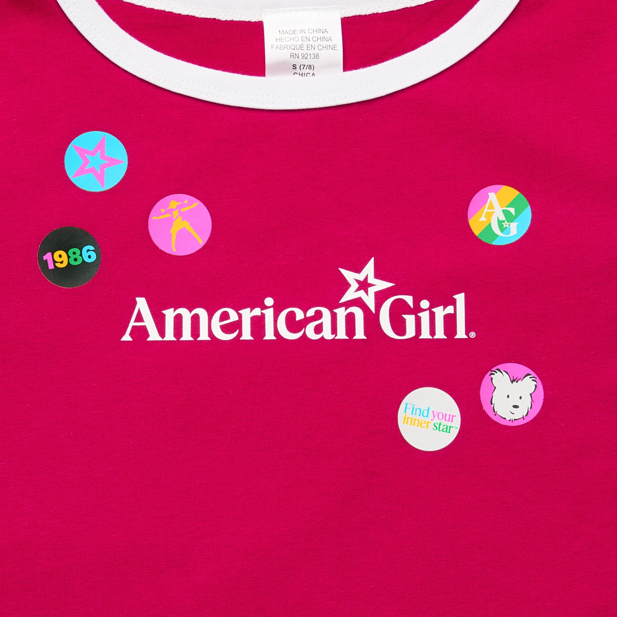Matching AG™ Grin Pins Ringer Tee Set for Girls & 18-inch Dolls