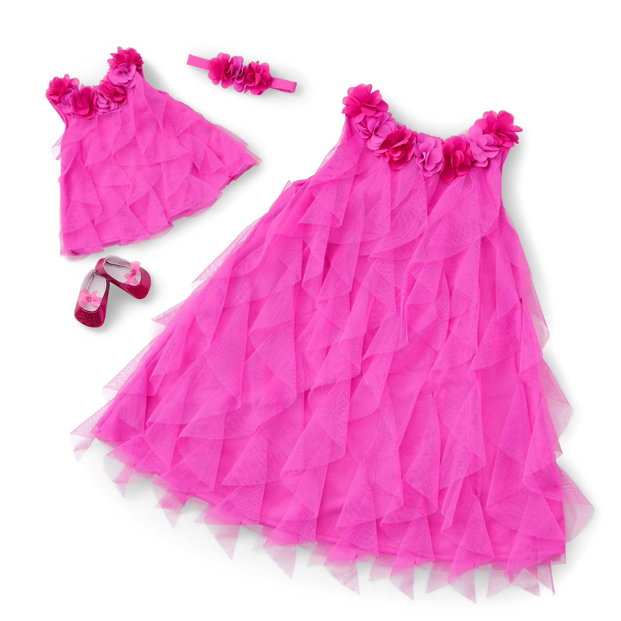 Party-Pink Birthday Dresses for Little Girls & Bitty Baby® Dolls