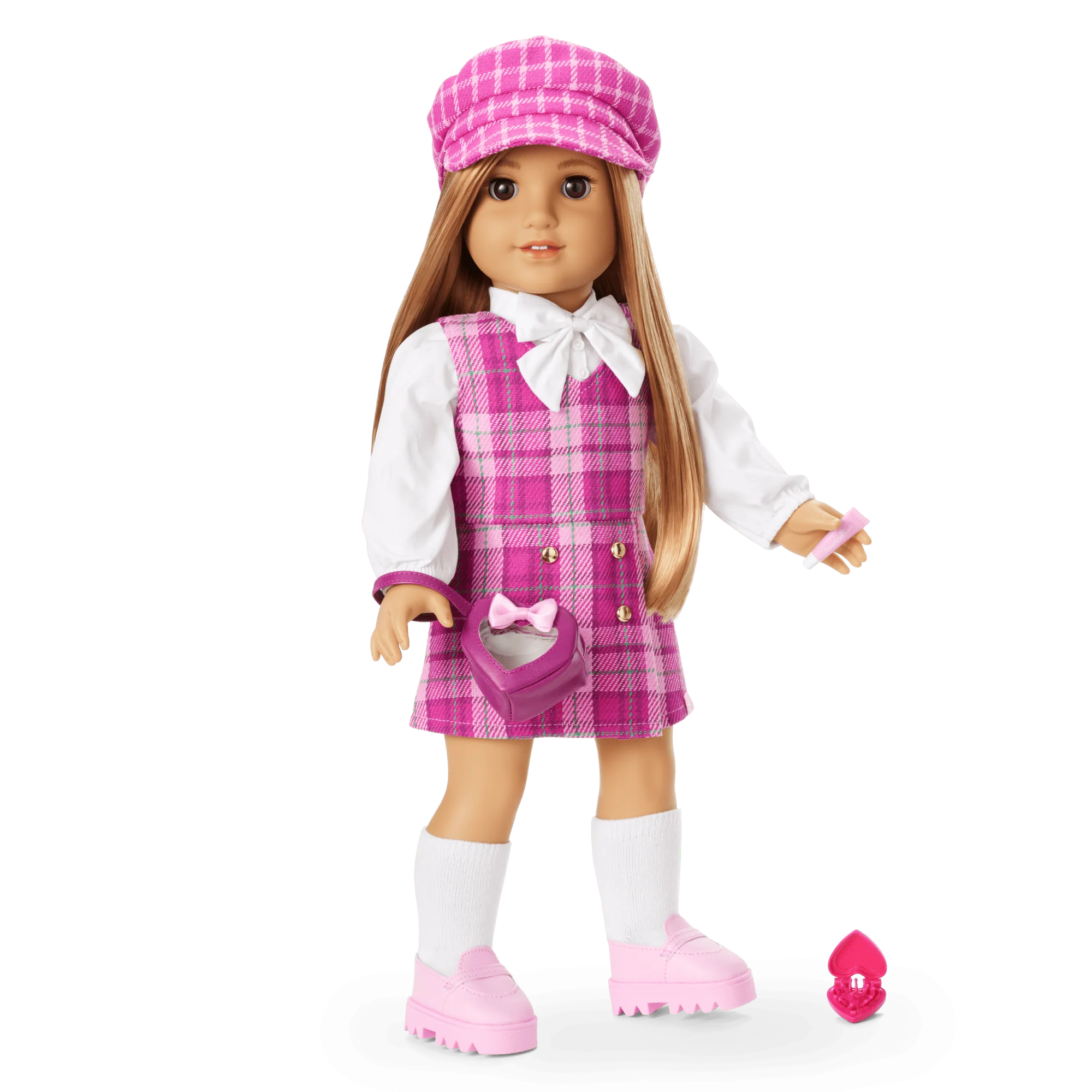 Pink & Preppy Outfit & We Heart Fashion Accessories for 18-inch Dolls