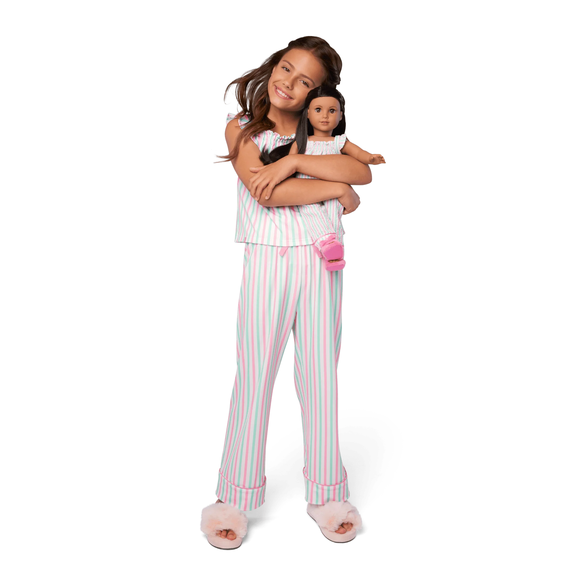 Raquel’s™ Coastal Stripes Pajamas for Girls & 18-inch Dolls