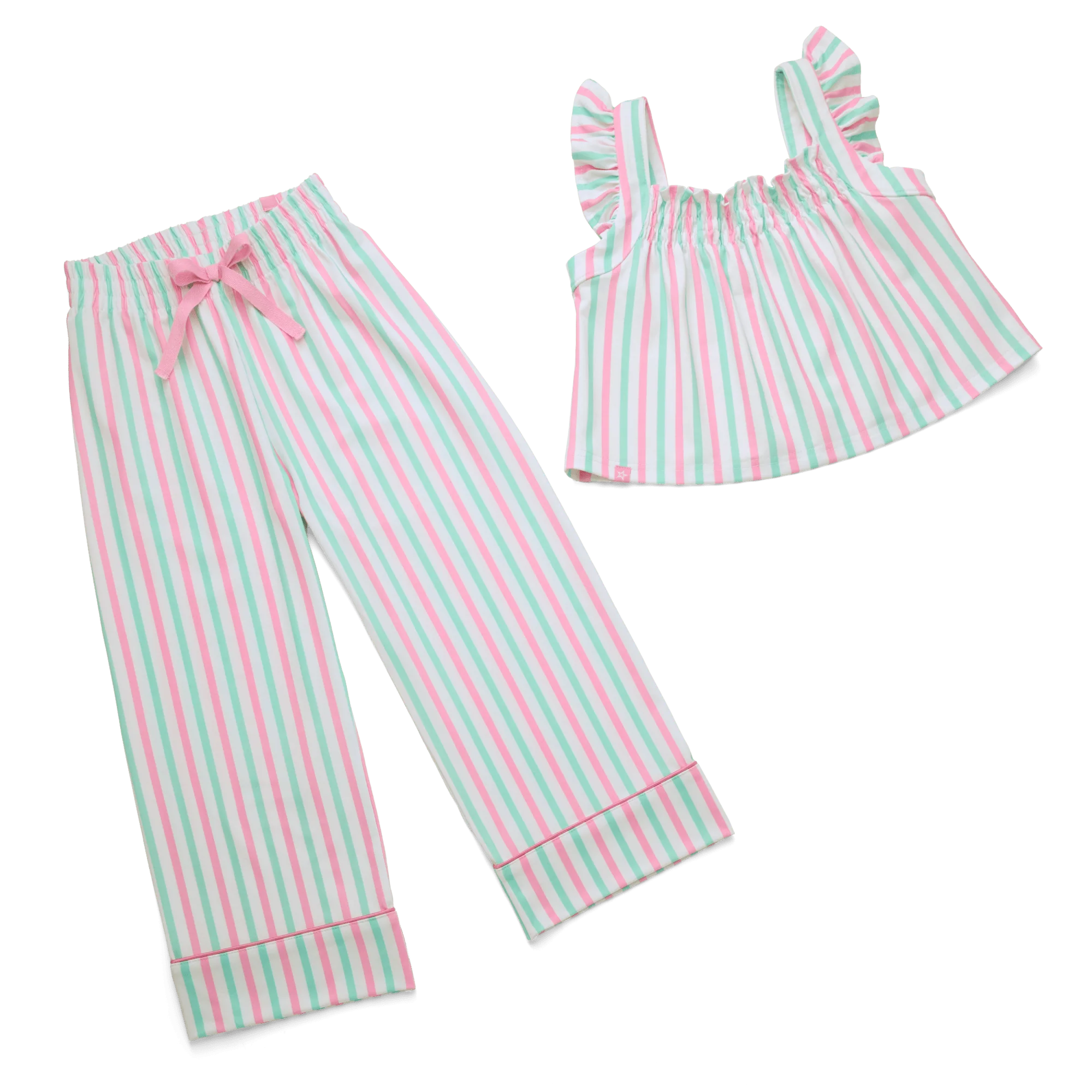 Raquel’s™ Coastal Stripes Pajamas for Girls & 18-inch Dolls