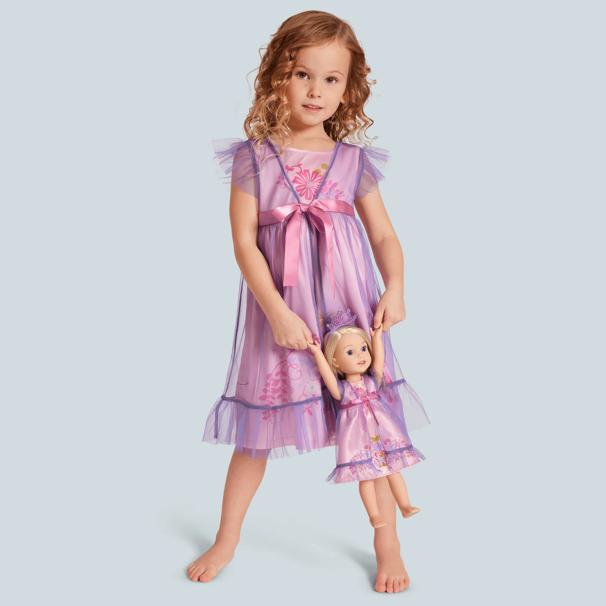 Royal Ruffles Nightie and Robe for Little Girls & WellieWishers™ Dolls 2 Royal Ruffles Nightie and Robe for Little Girls & WellieWishers™ Dolls