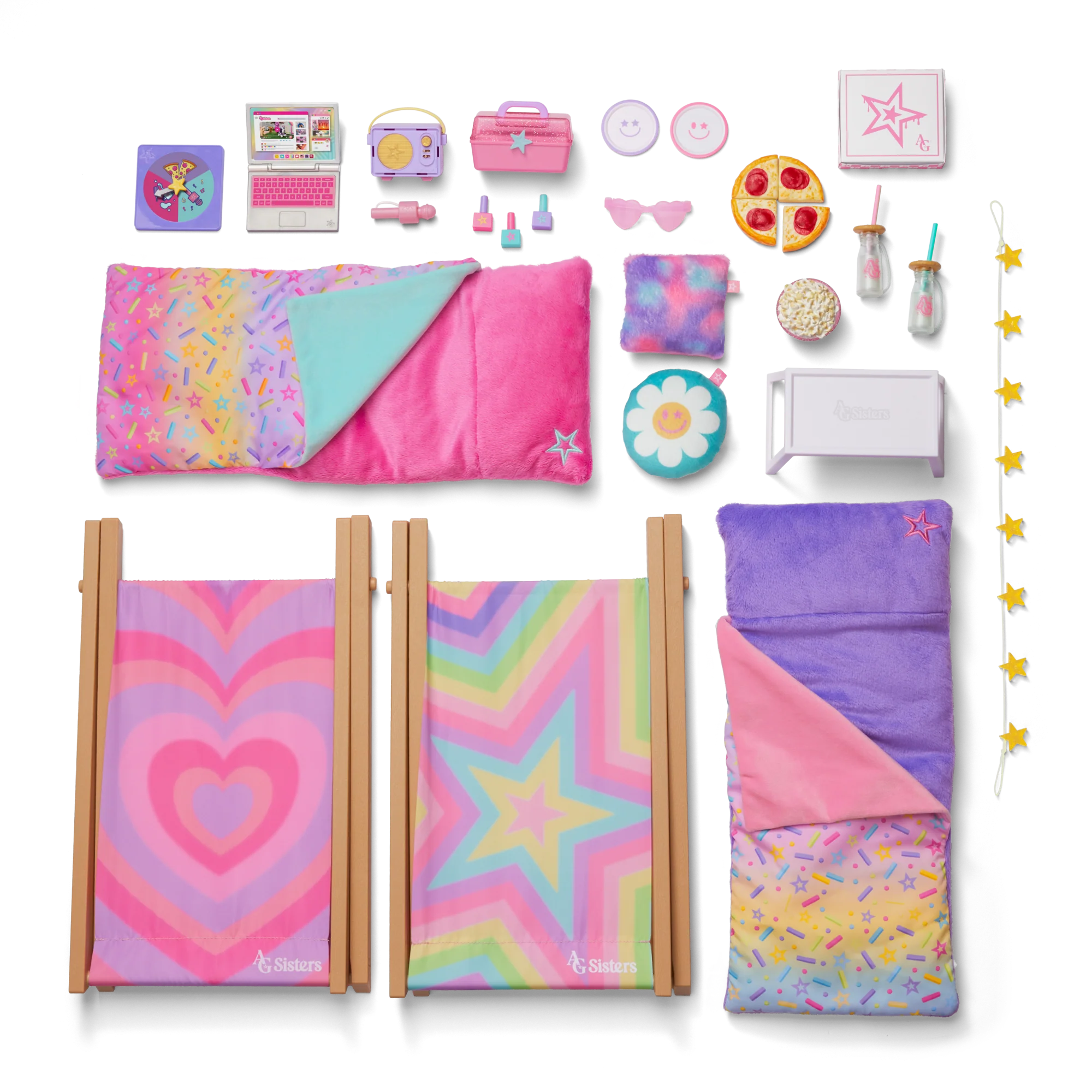AG Sisters™ Glamping Girls Sleepover Set 3 AG Sisters™ Glamping Girls Sleepover Set