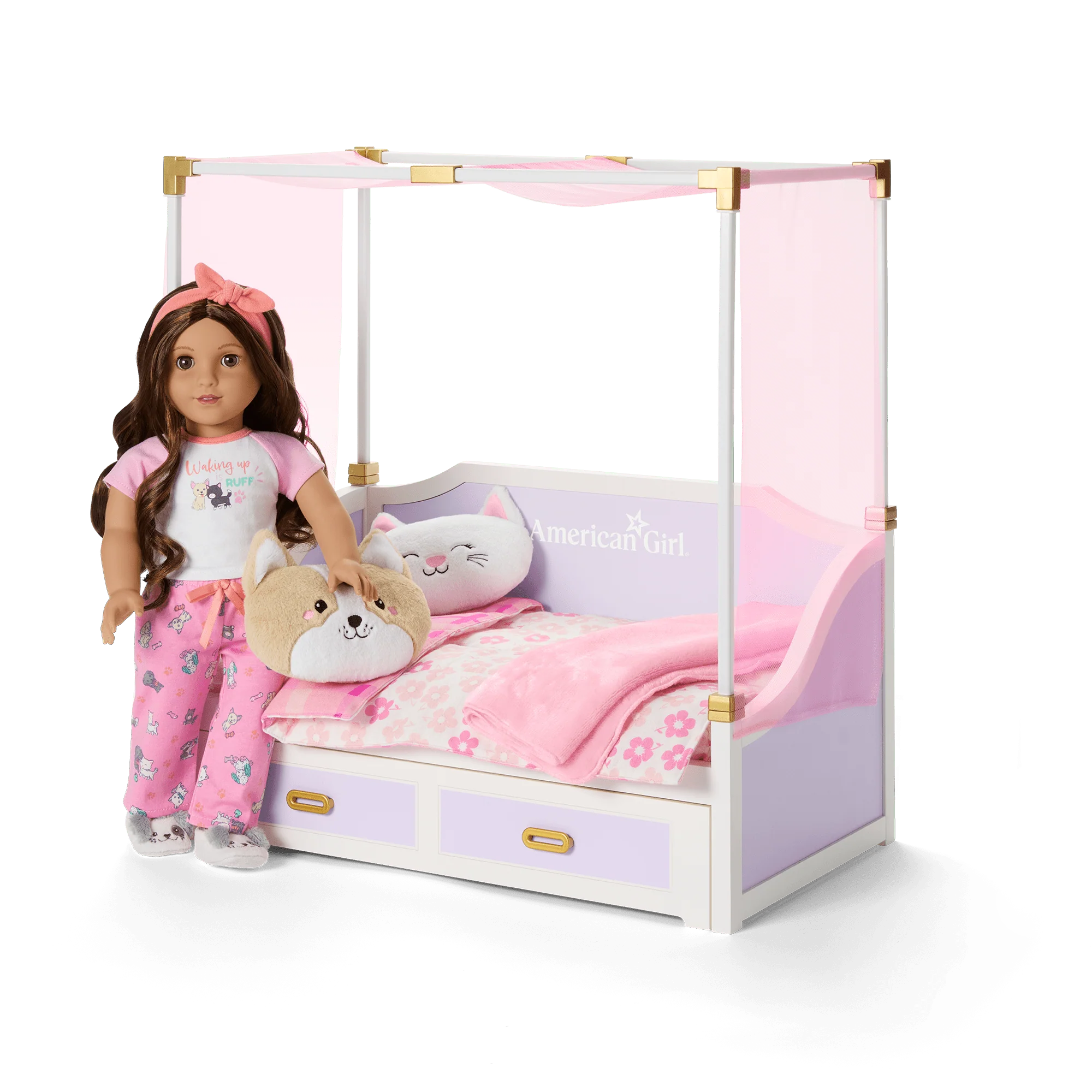 All Set for Sleepovers Canopy Bed for 18-inch Dolls