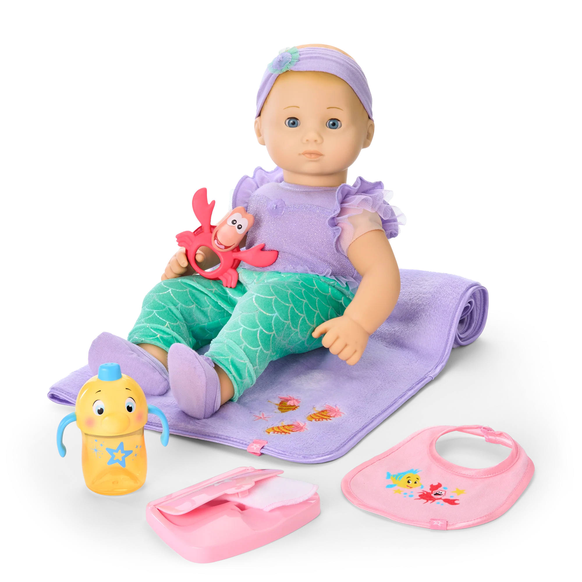 Disney Princess Ariel Cuddle & Care Set with Bitty Baby® Doll by American Girl® 1 Disney Princess Ariel Cuddle & Care Set with Bitty Baby® Doll by American Girl®