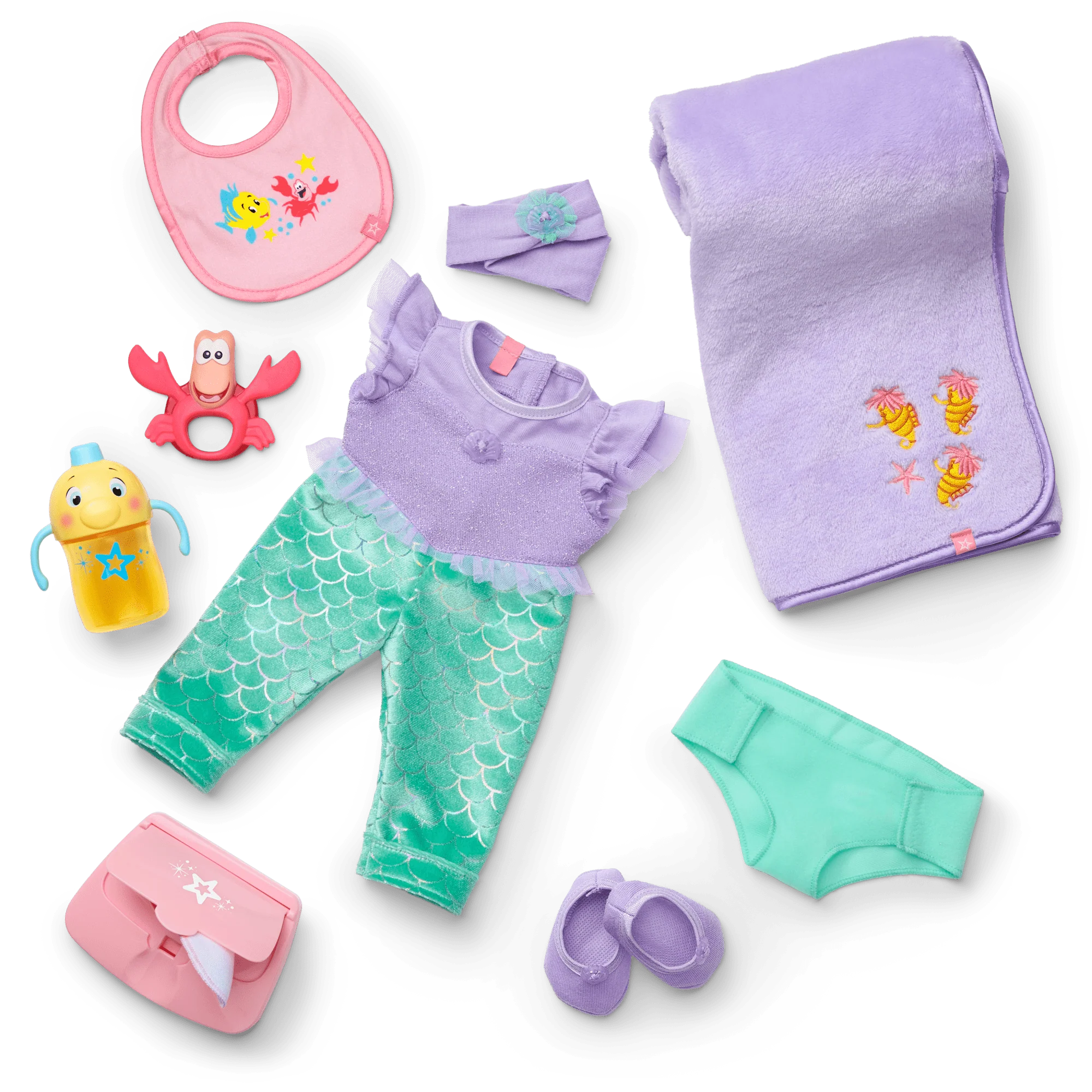 Disney Princess Ariel Cuddle & Care Set with Bitty Baby® Doll by American Girl® 11 Disney Princess Ariel Cuddle & Care Set with Bitty Baby® Doll by American Girl®