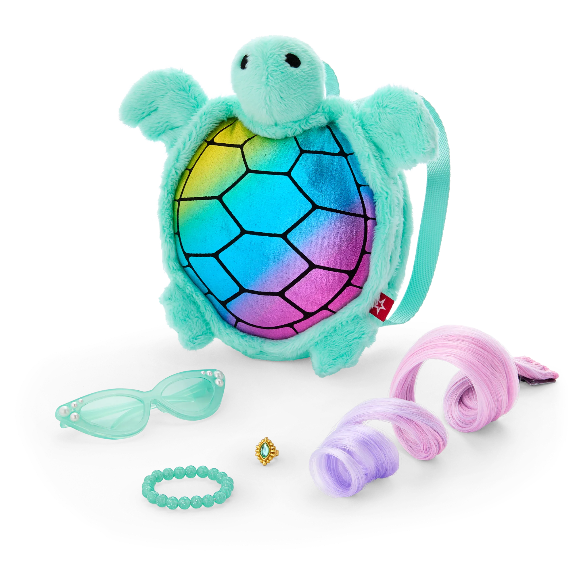 Glam Shimmering Ocean Outfit & Shimmering Sea Turtle Backpack & Accessory Set Bundle