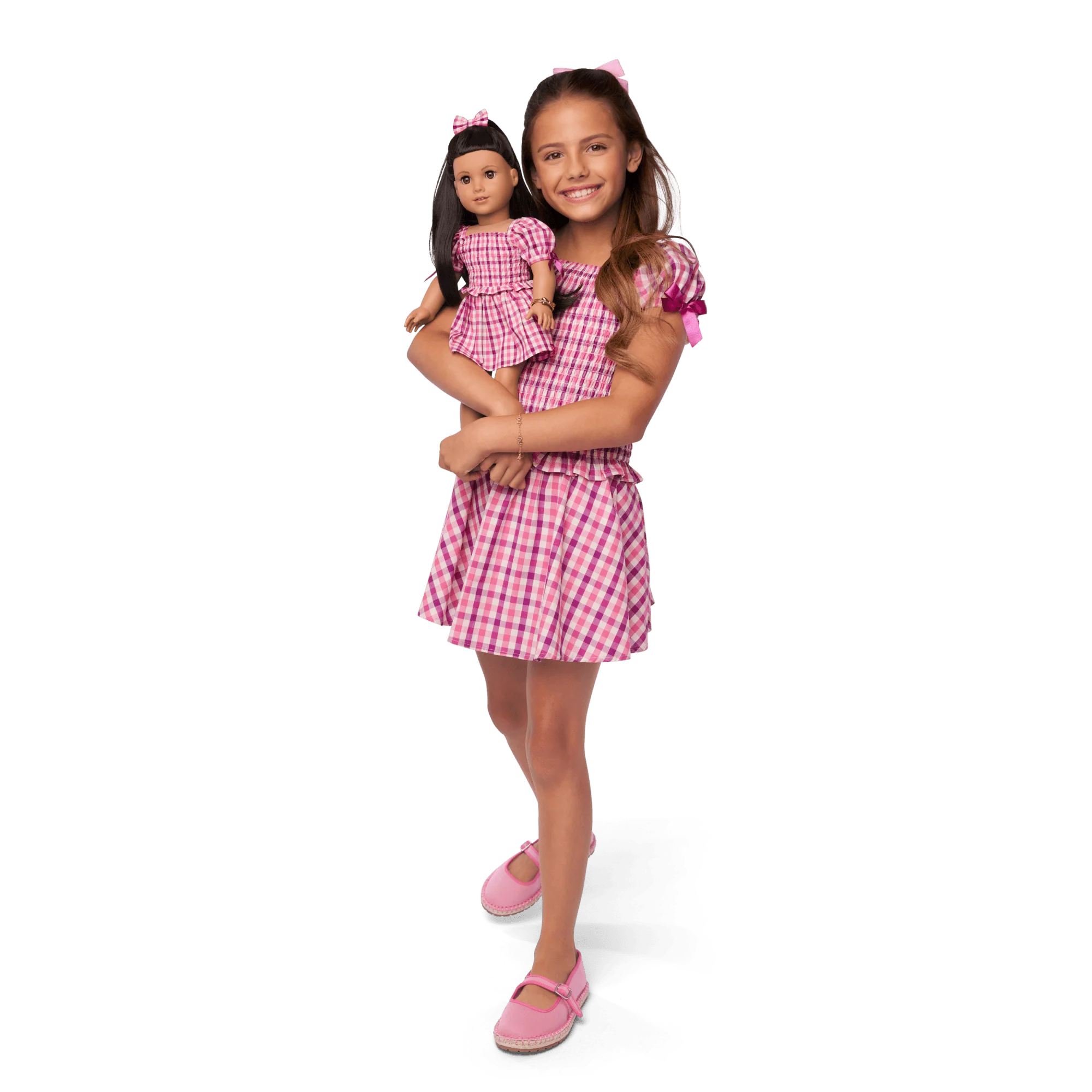 Raquel’s™ Gingham Ruffle Outfit for Girls & 18-inch Dolls + Raquel Doll (Girl of the Year™ 2026)