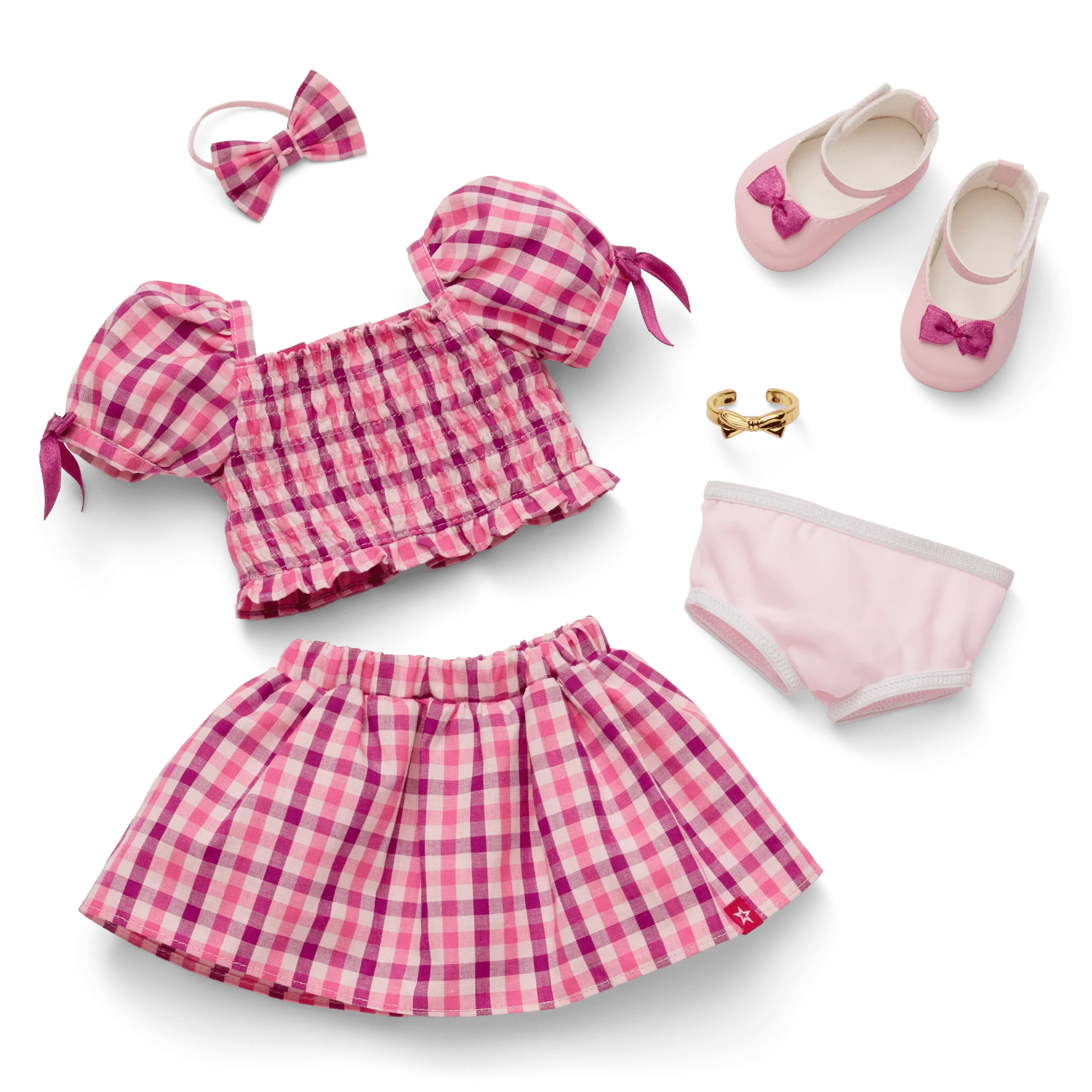 Raquel’s™ Gingham Ruffle Outfit for Girls & 18-inch Dolls + Raquel Doll (Girl of the Year™ 2026)