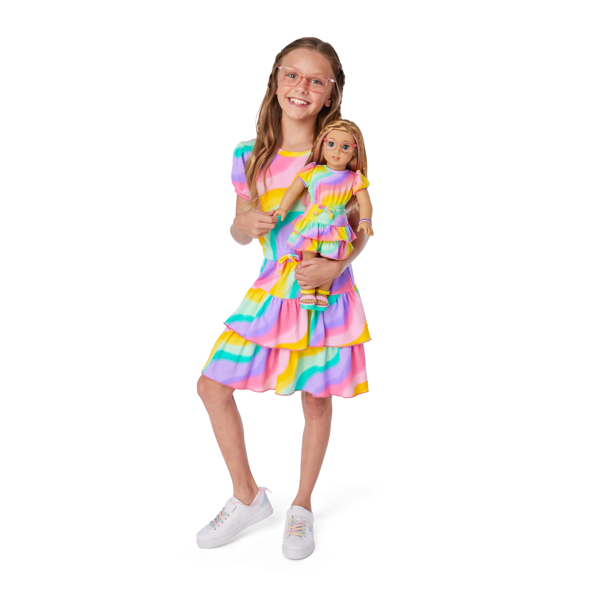 Summer's™ Rainbow Swirl Dress for Girls & 18-inch Dolls + Summer Doll (Girl of the Year™ 2025)