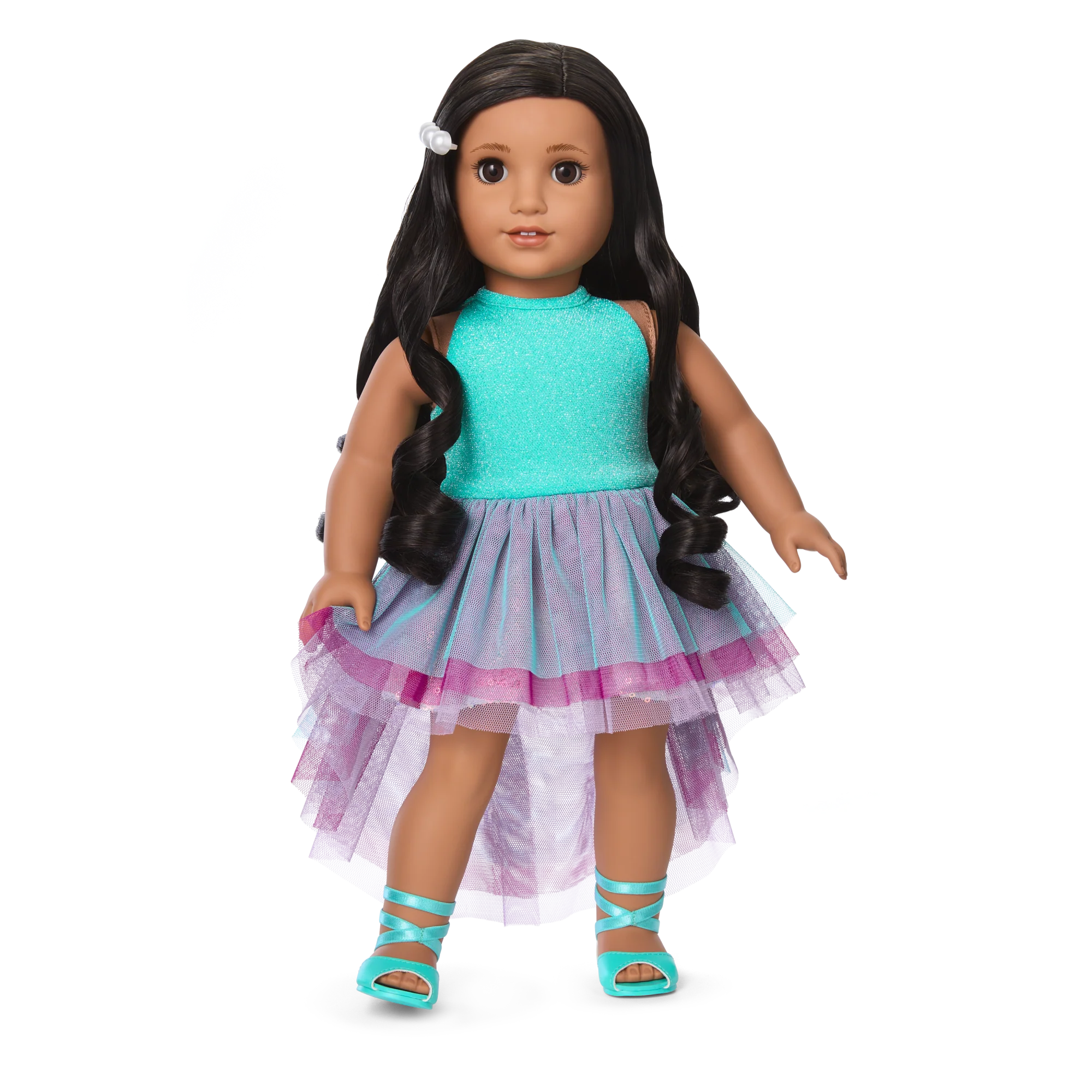 Glam Shimmering Ocean Outfit & Shimmering Sea Turtle Backpack & Accessory Set Bundle
