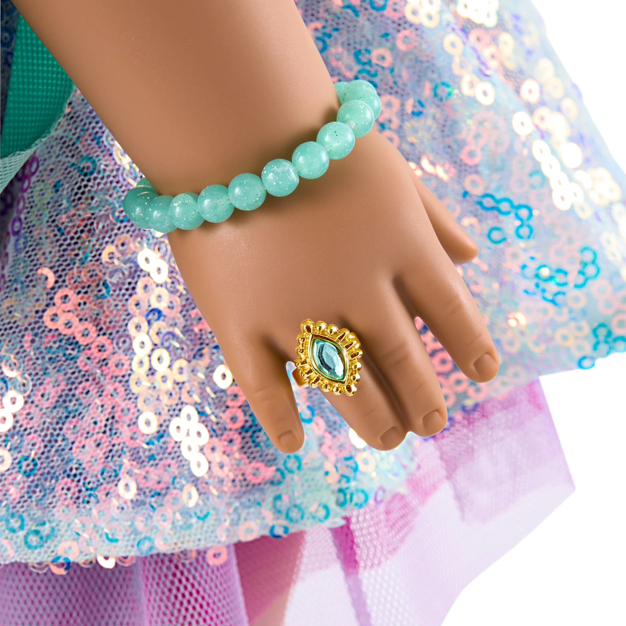 Glam Shimmering Ocean Outfit & Shimmering Sea Turtle Backpack & Accessory Set Bundle