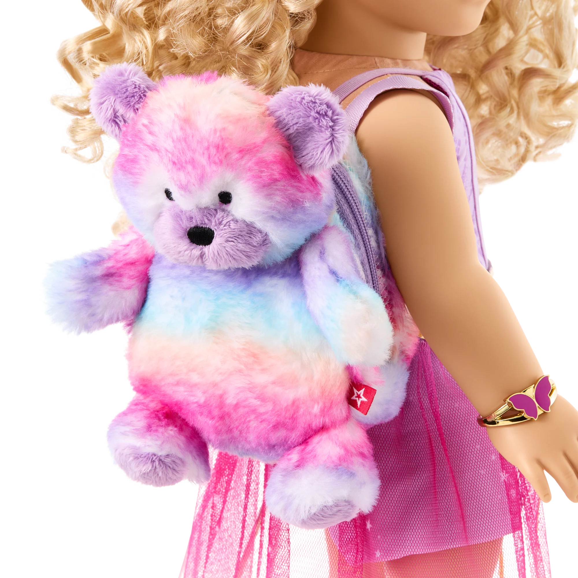 Glam Sparkly Concert Outfit & Colorful Teddy Bear Backpack & Accessory Set Bundle