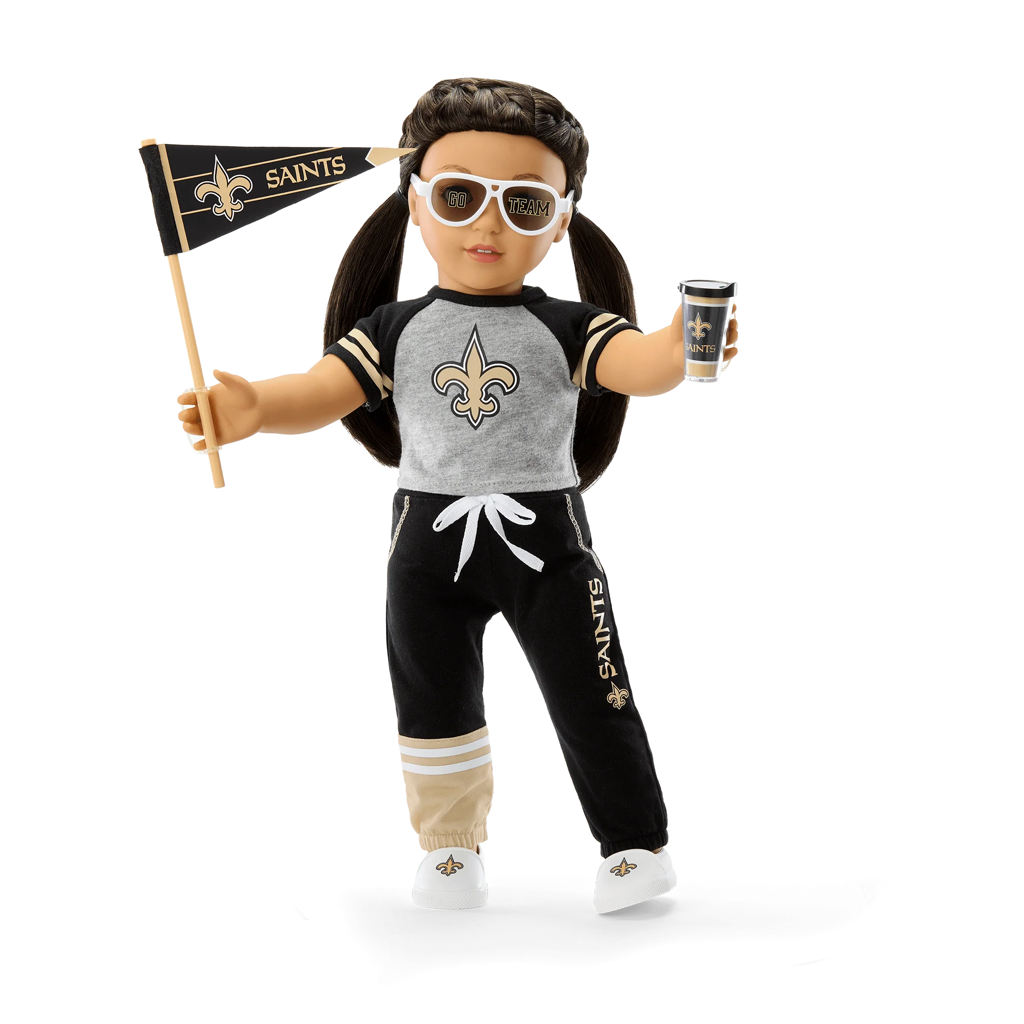 American Girl® x NFL New Orleans Saints Fan Outfit & Accessories for 18-inch Dolls