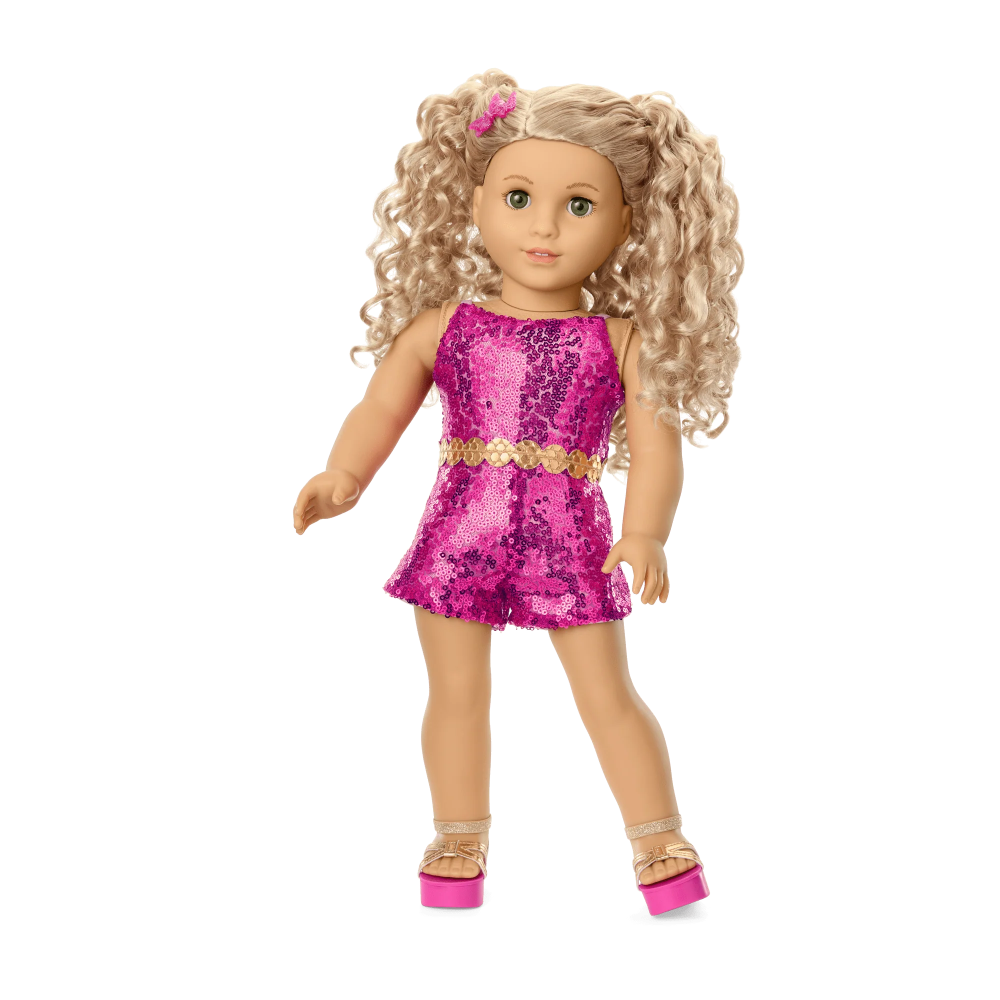 Glam Sparkly Concert Outfit & Colorful Teddy Bear Backpack & Accessory Set Bundle
