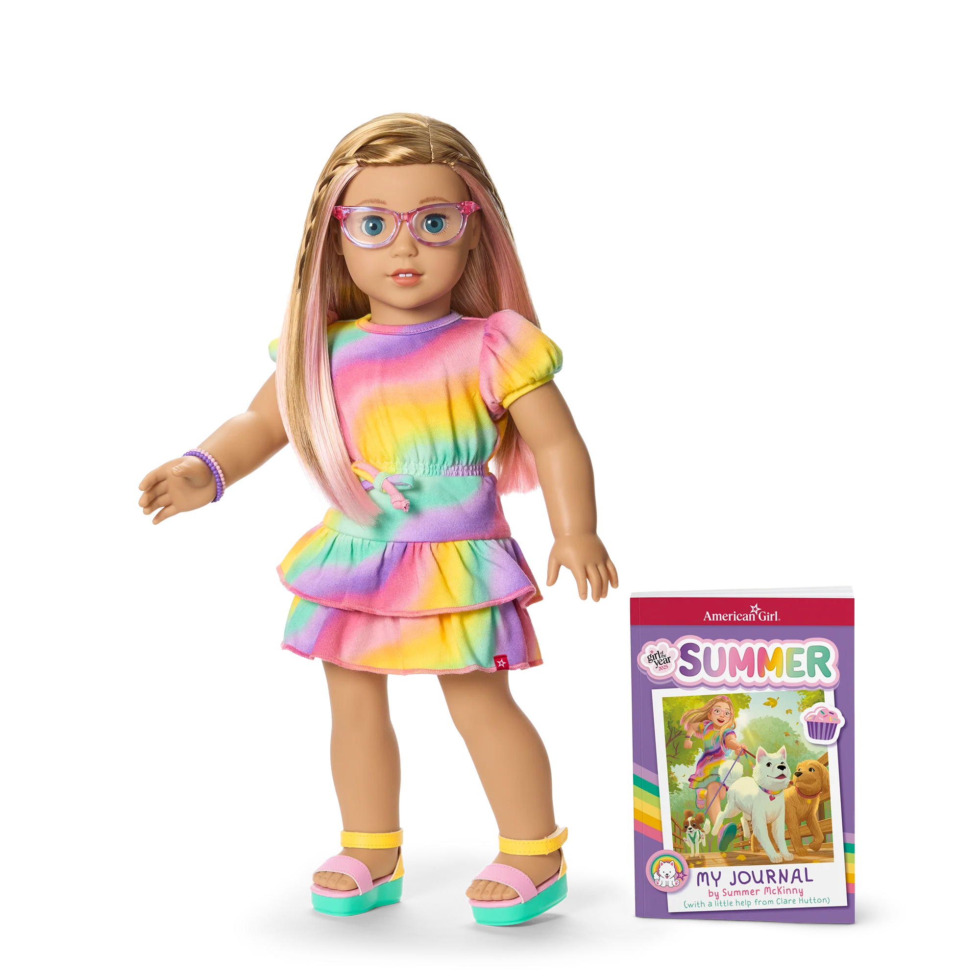 Summer's™ Rainbow Swirl Dress for Girls & 18-inch Dolls + Summer Doll (Girl of the Year™ 2025)