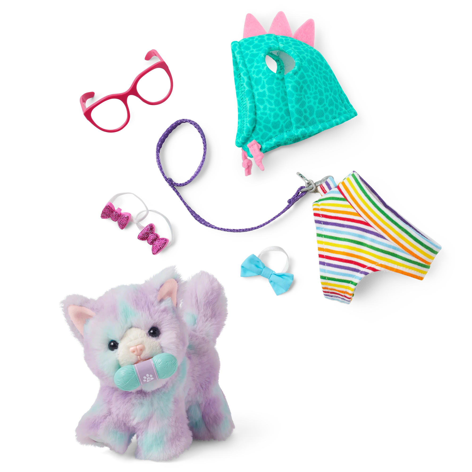 Purrpley Pink Kitty Cat for 18-inch Dolls & Fancy Pet Fashion Accessories