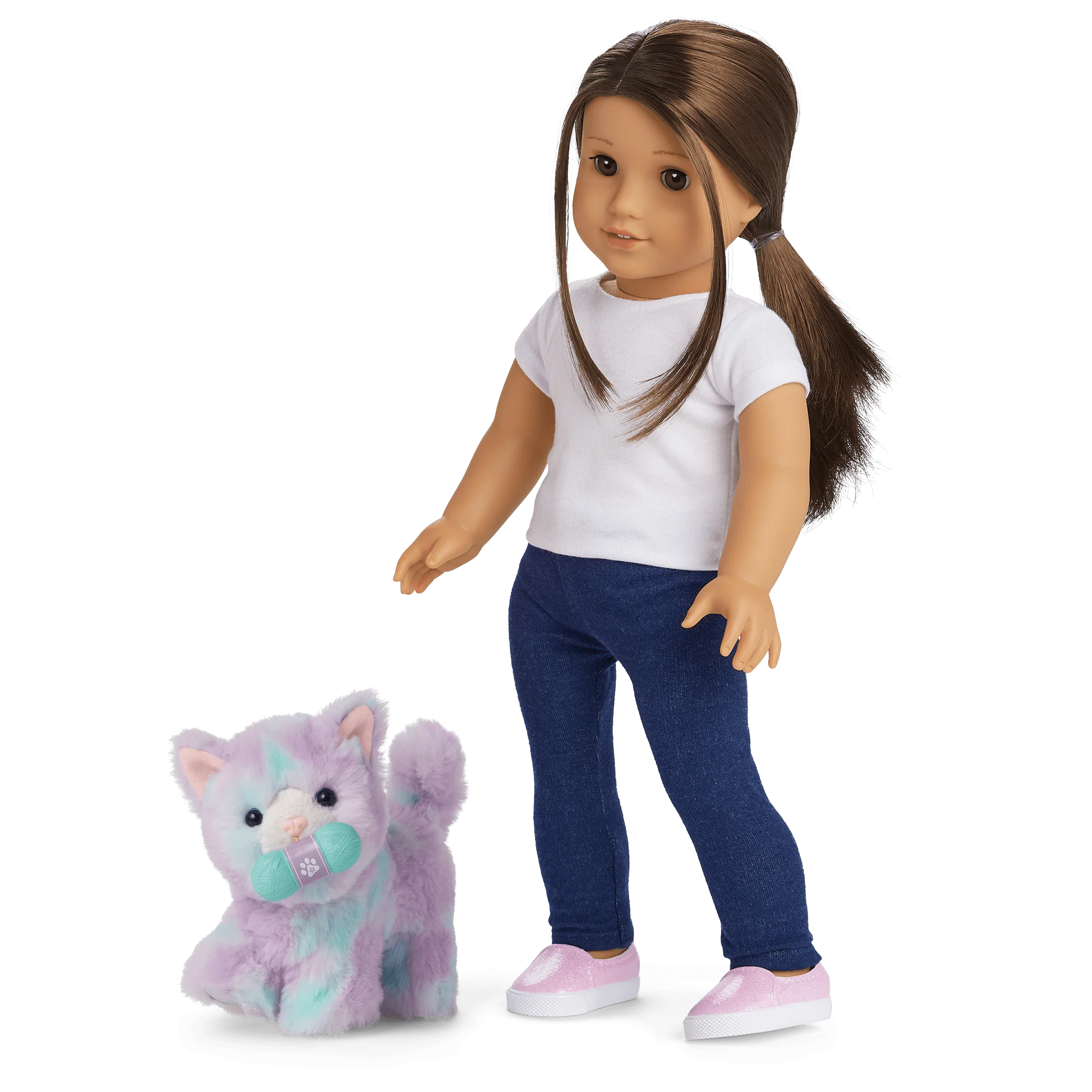 Purrpley Pink Kitty Cat for 18-inch Dolls & Fancy Pet Fashion Accessories