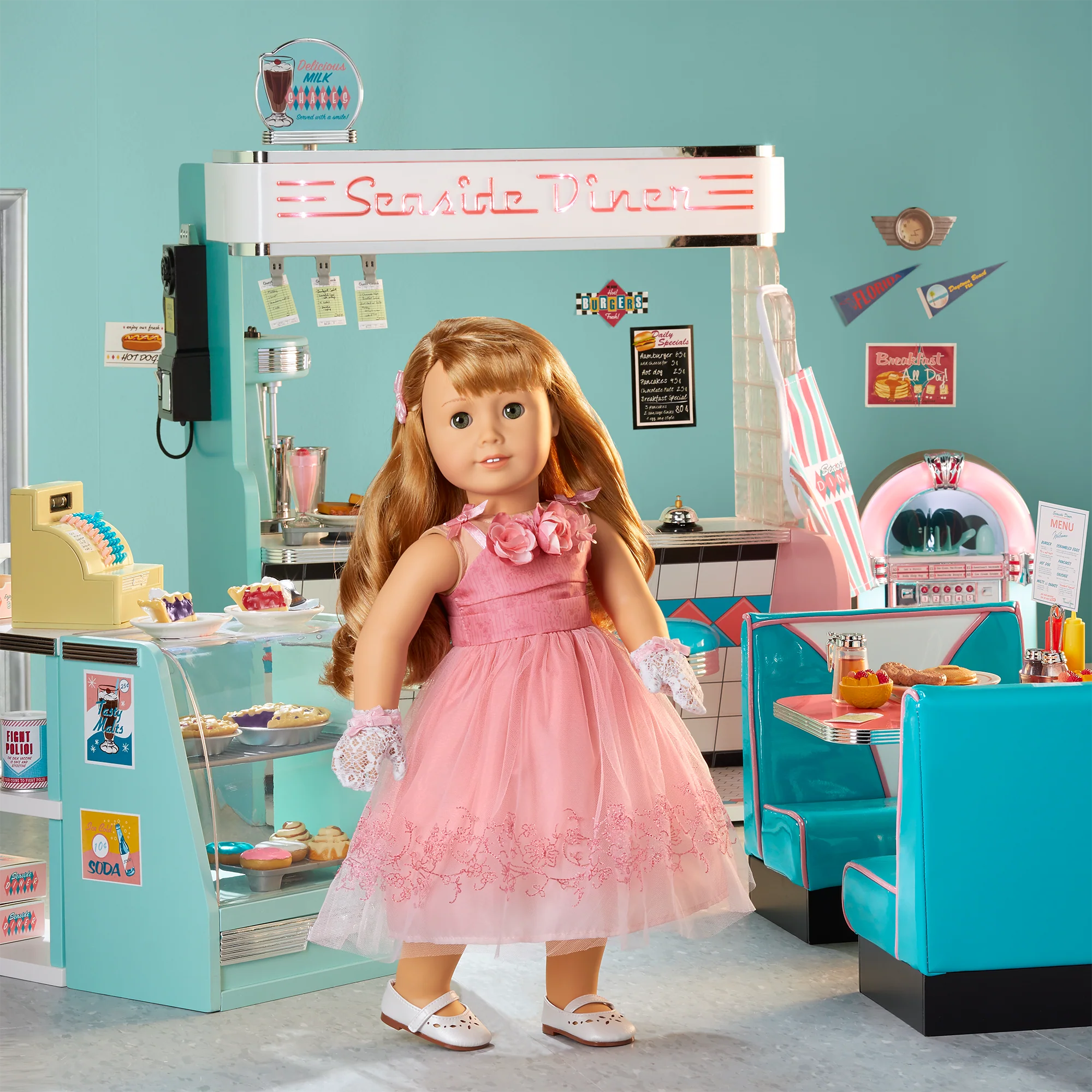 Maryellen’s™ Seaside Diner Bakery Case for 18-inch Dolls (Historical Characters) 8 Maryellen’s™ Seaside Diner Bakery Case for 18-inch Dolls (Historical Characters)