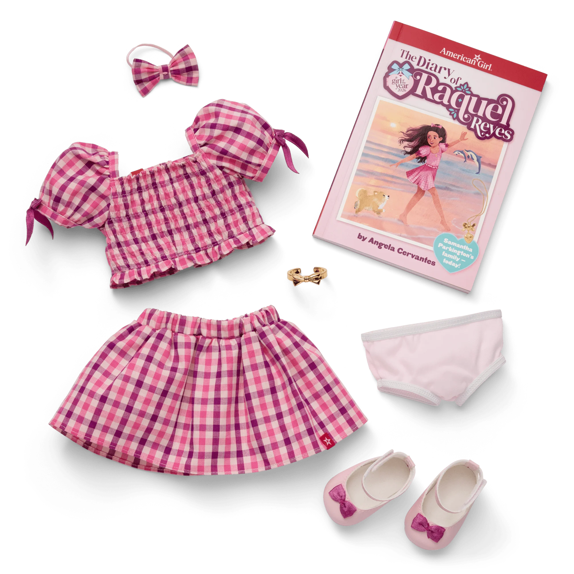 Raquel’s™ Gingham Ruffle Outfit for Girls & 18-inch Dolls + Raquel Doll (Girl of the Year™ 2026)