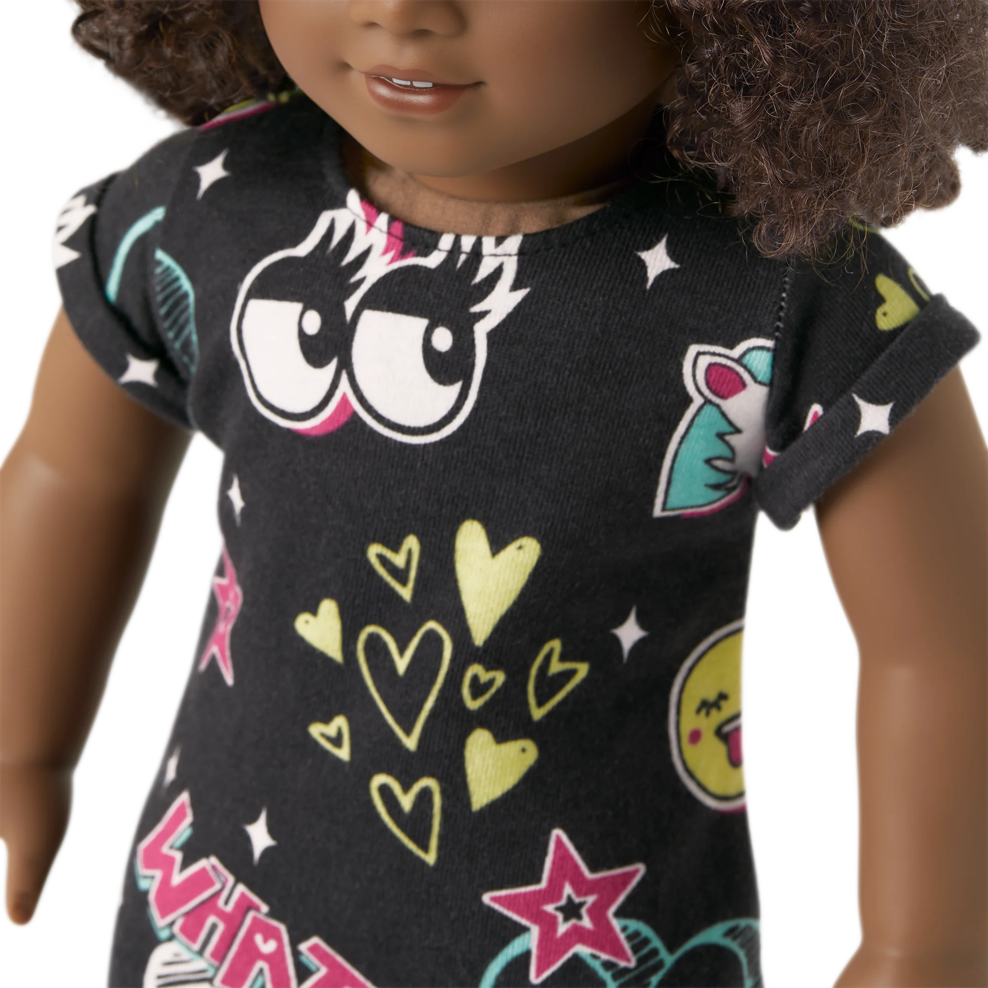 Truly Me™ 18-inch Doll #112 with short curly dark-brown hair