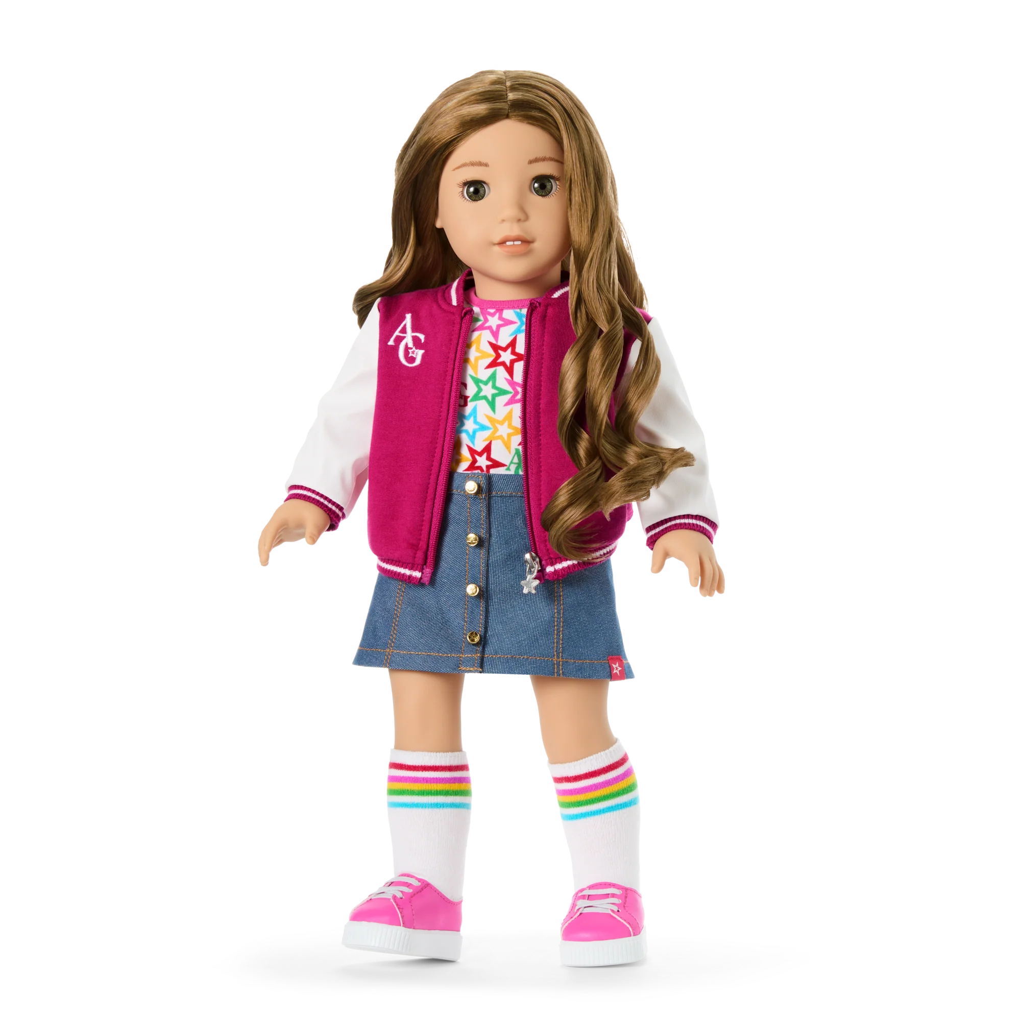 Truly Me™ 18-inch Doll #118 with curly caramel hair