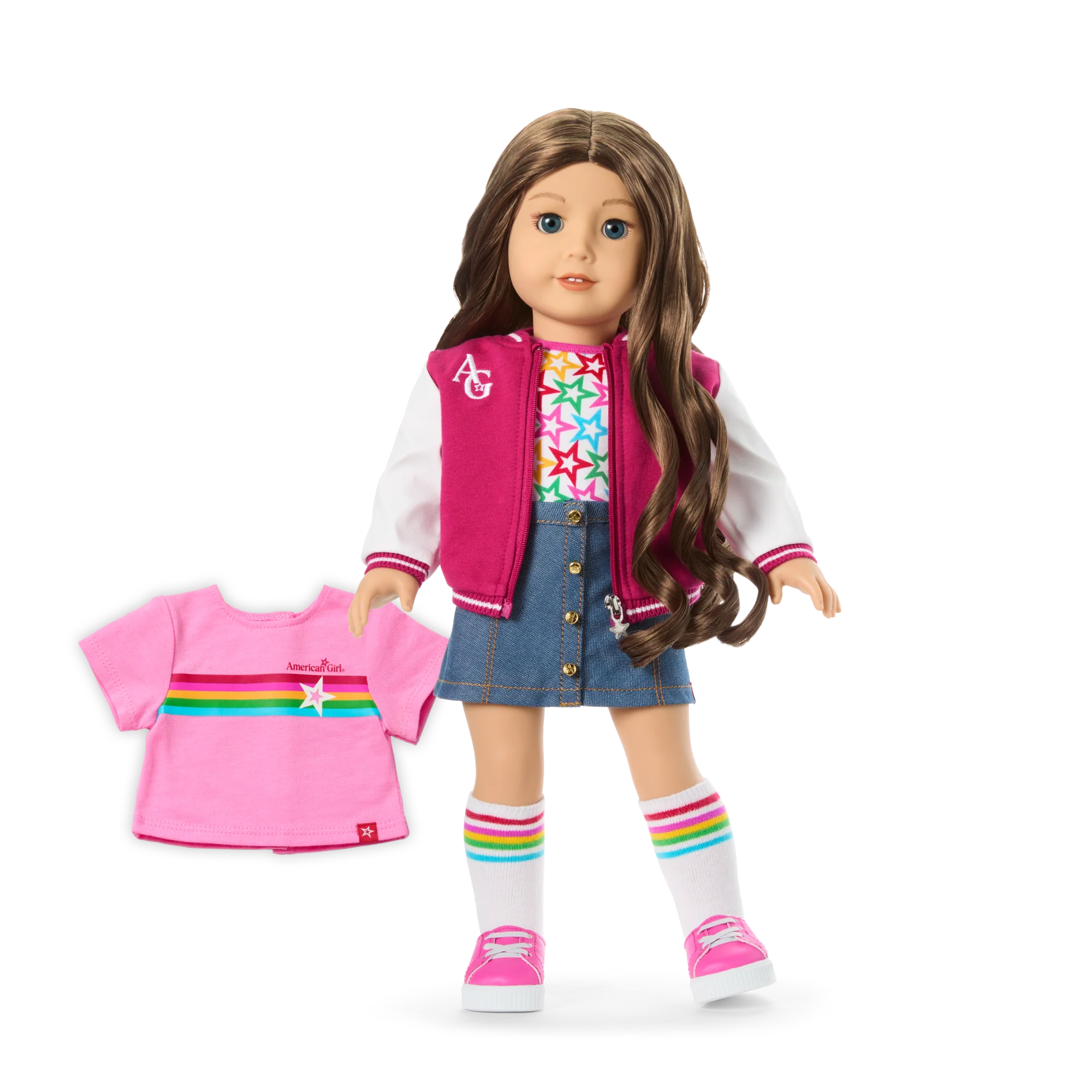 Truly Me™ 18-inch Doll #126 with wavy brown hair