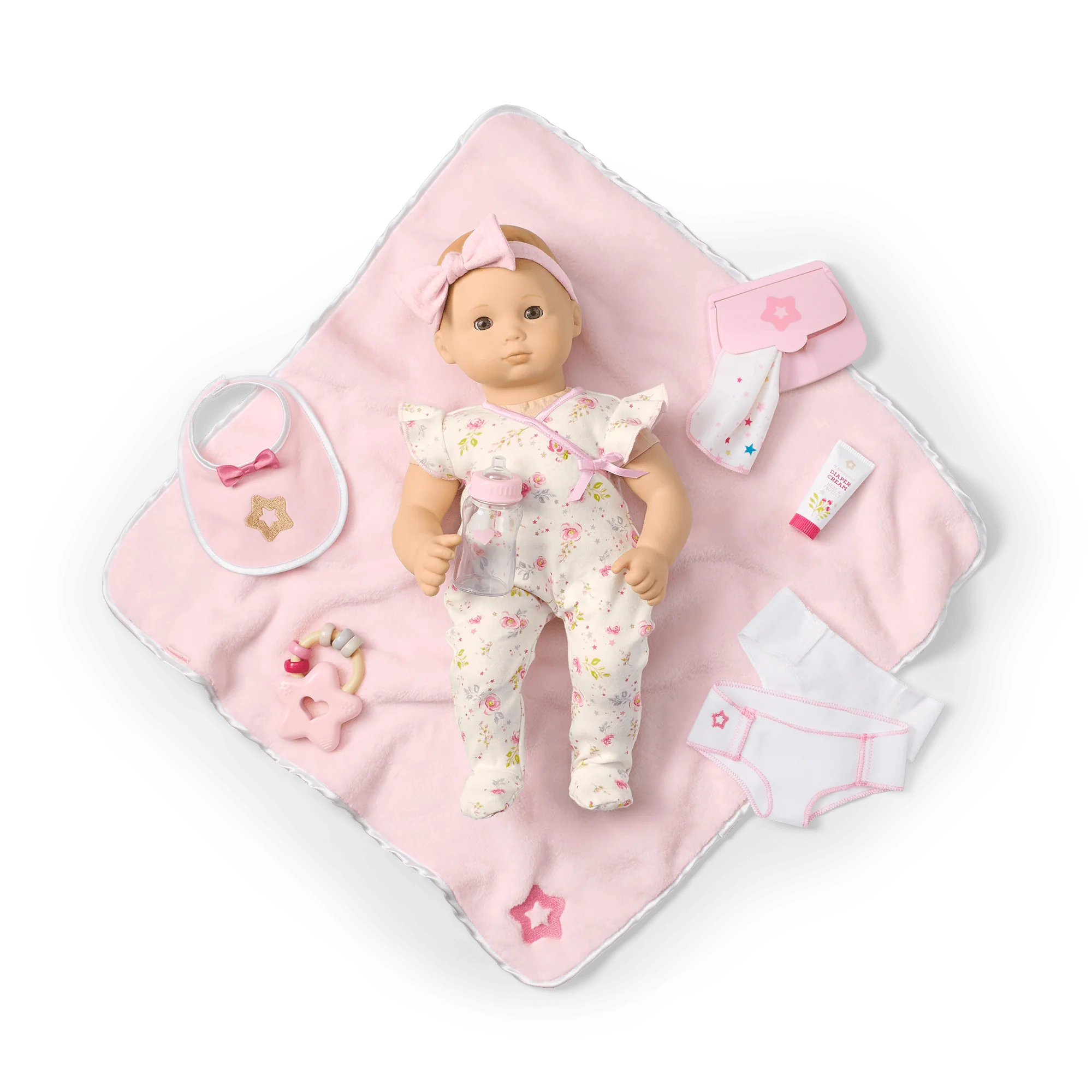 Bitty Baby® Doll #6 with red hair Care & Play Set