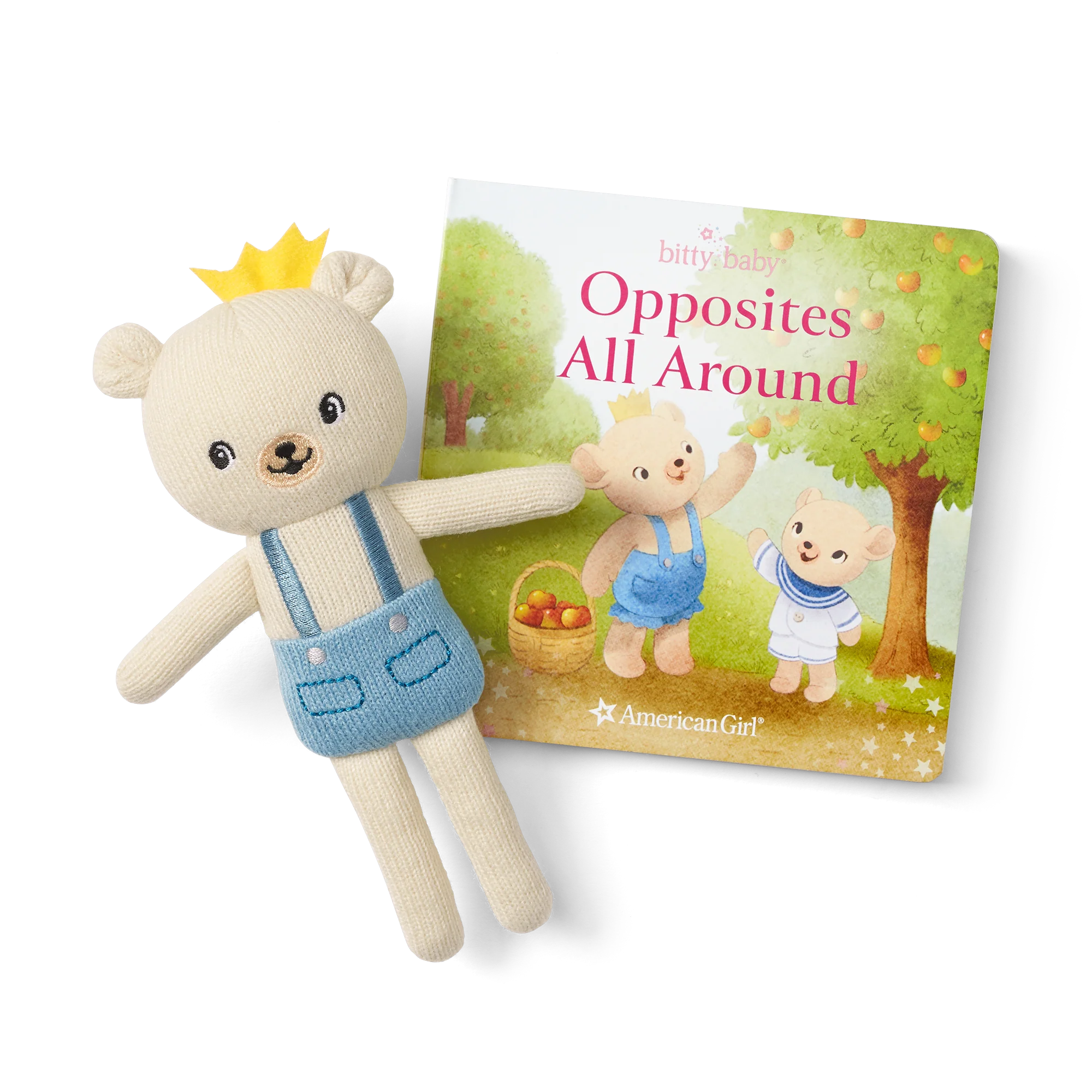 Bitty Baby® Doll #4 in Soft Blue + Bear Friend & Board Book