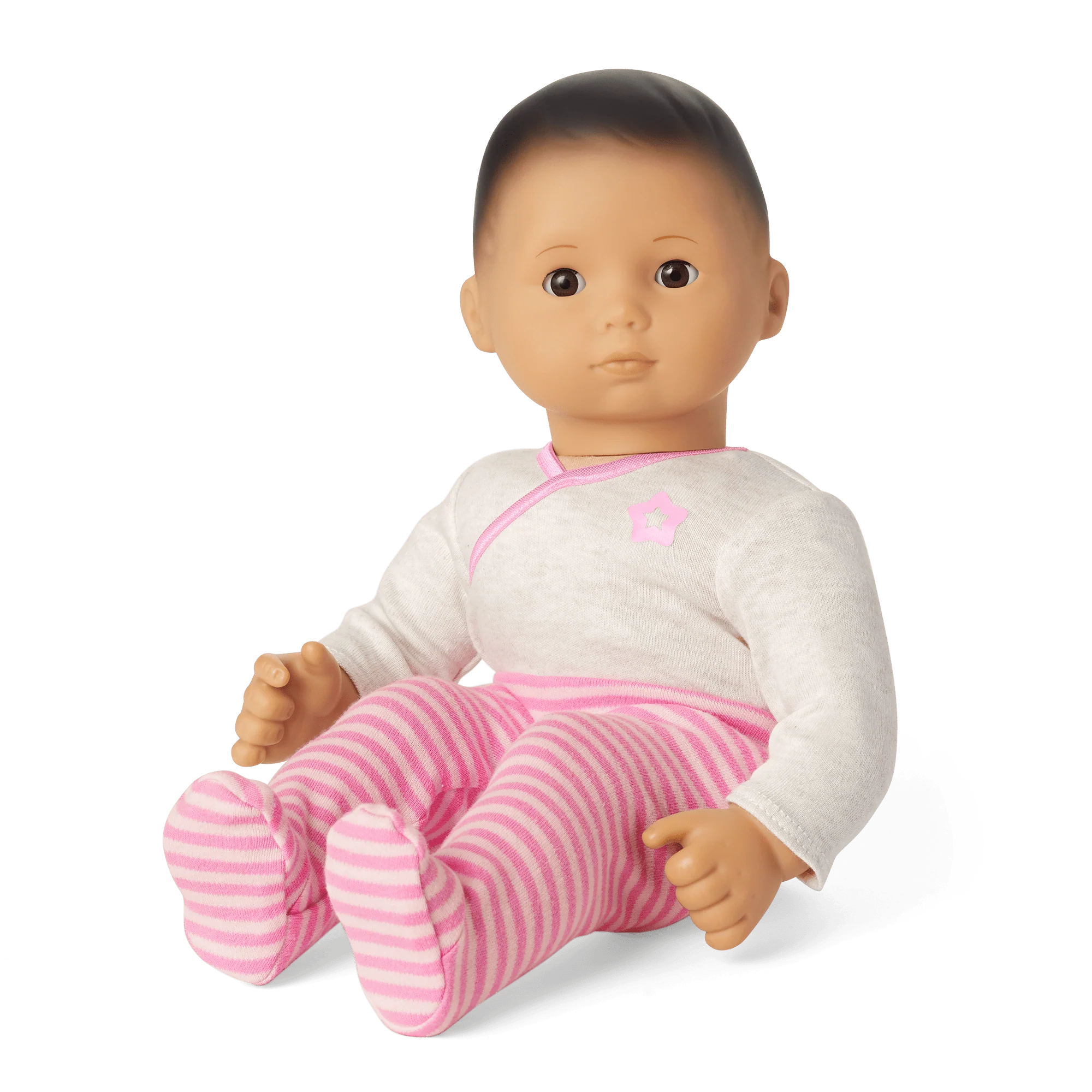 Bitty Baby® Doll #4 with black hair in Pretty Pink 1 Bitty Baby® Doll #4 with black hair in Pretty Pink