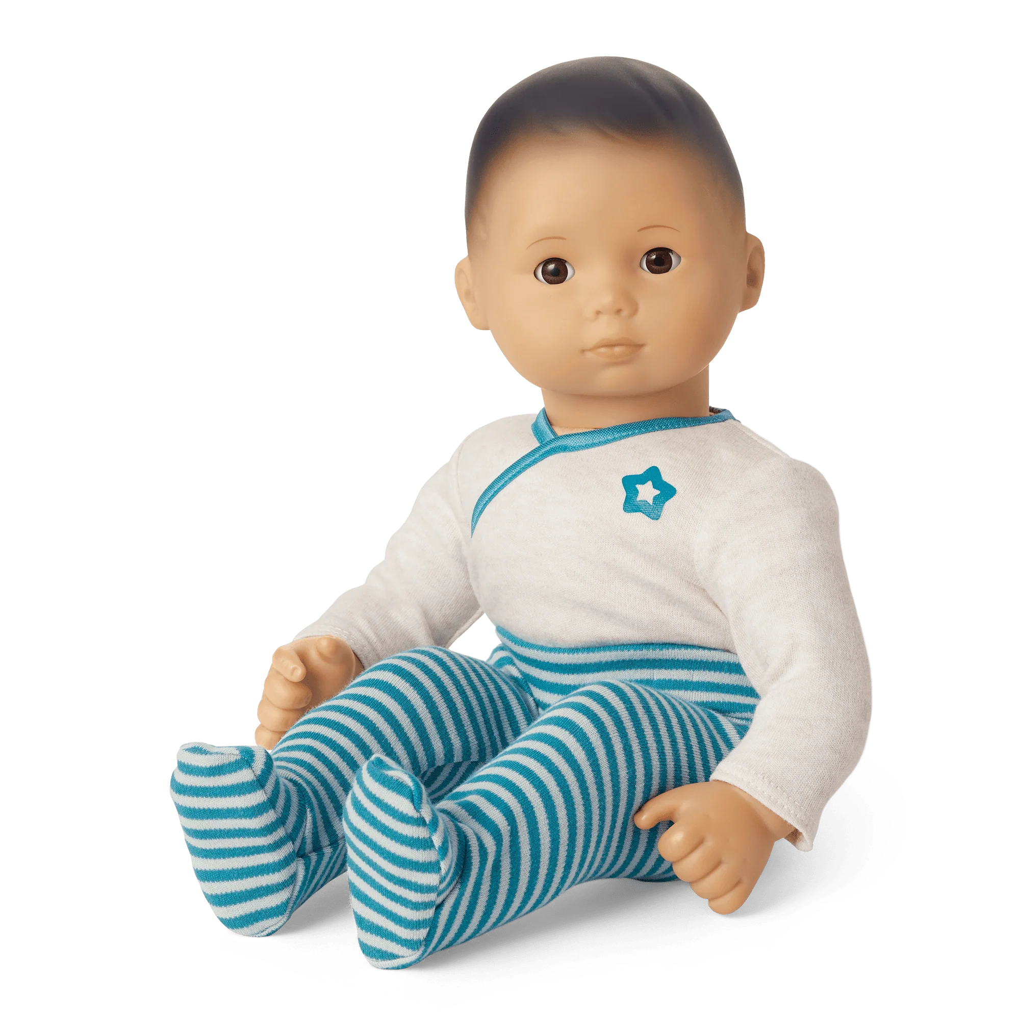Bitty Baby® Doll #4 with black hair in Soft Blue 1 Bitty Baby® Doll #4 with black hair in Soft Blue
