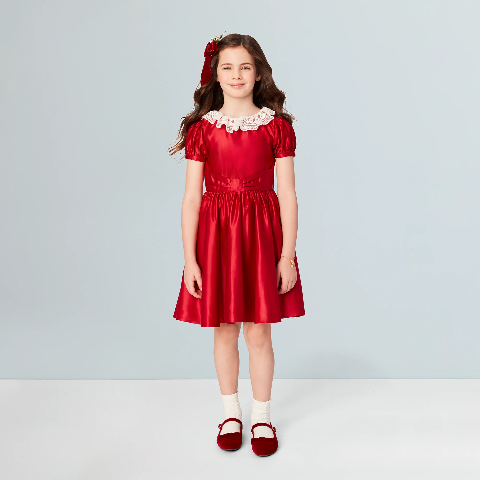 American Girl® x Janie and Jack Holly-Red Party Dress for Girls