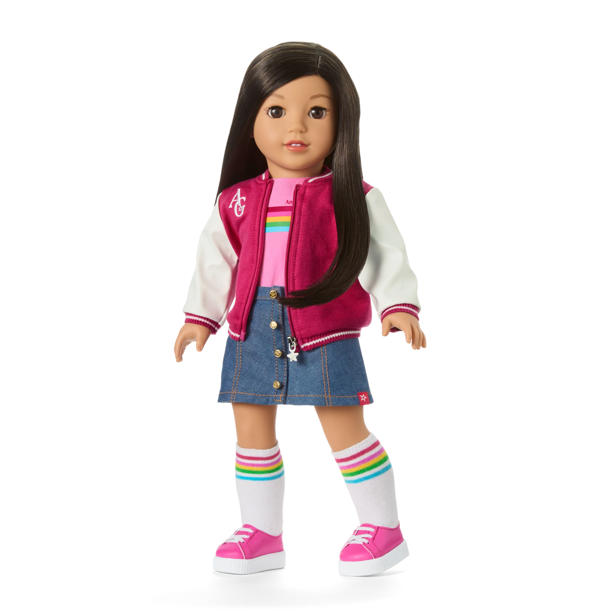 Truly Me™ 18-inch Doll #124 with straight black-brown hair