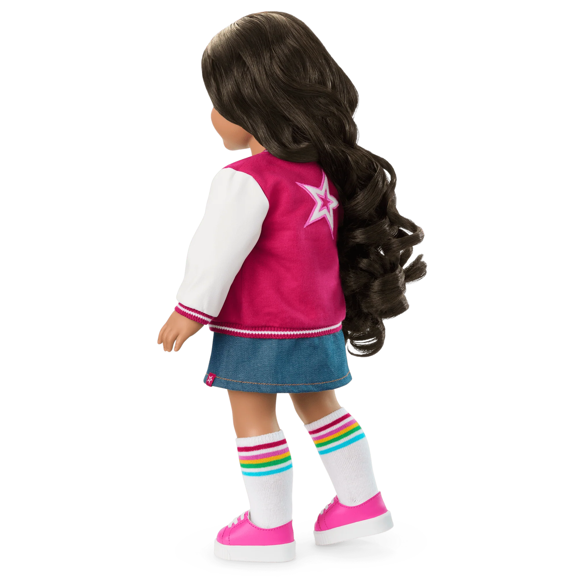 Truly Me™ 18-inch Doll #108 with curly black-brown hair