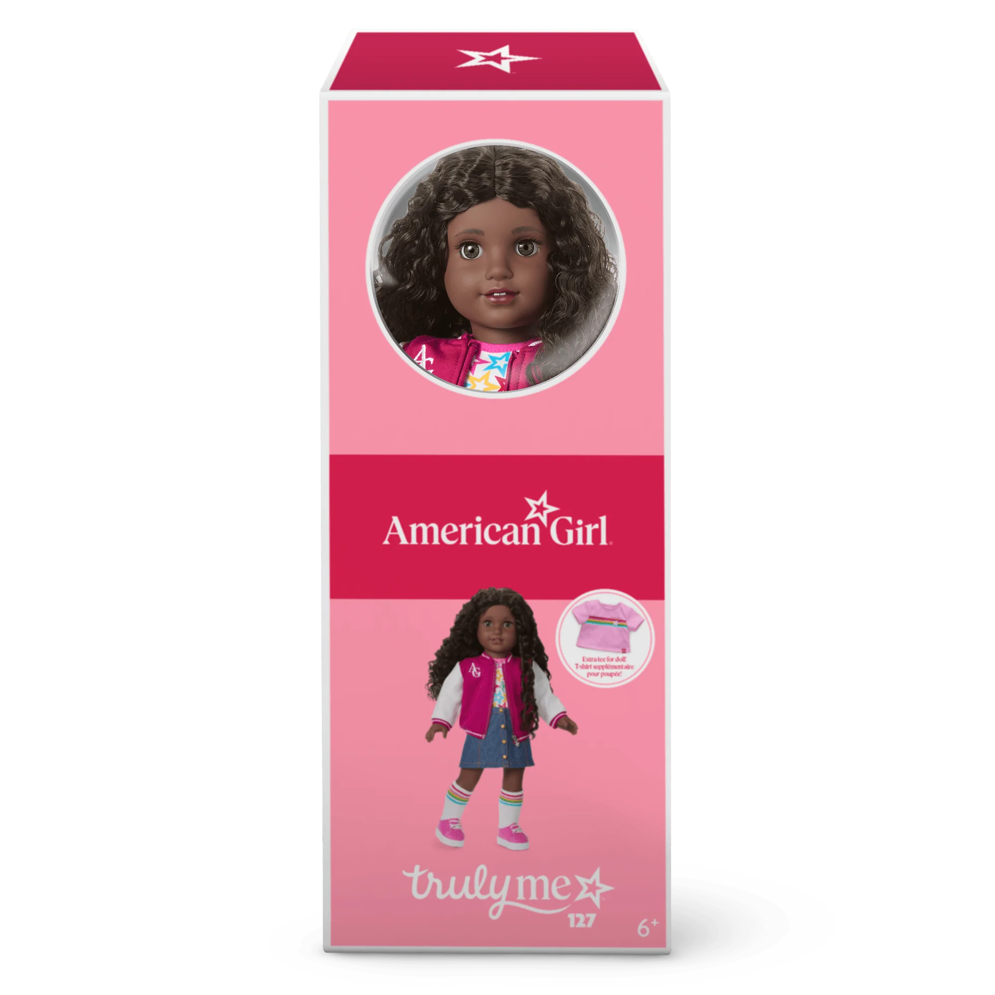 Truly Me™ 18-inch Doll #127 with curly dark-brown hair