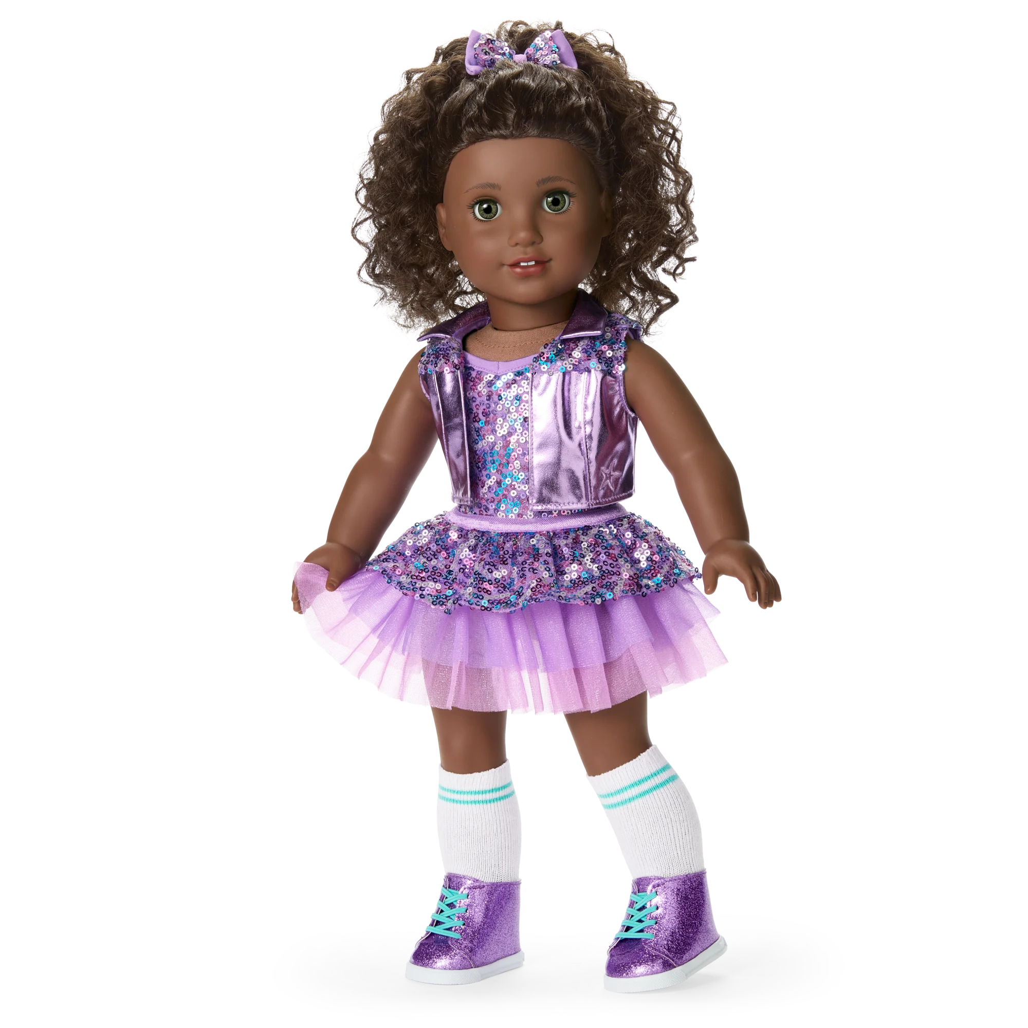 Truly Me™ #127 Doll & Dance All Day Set with curly dark-brown hair
