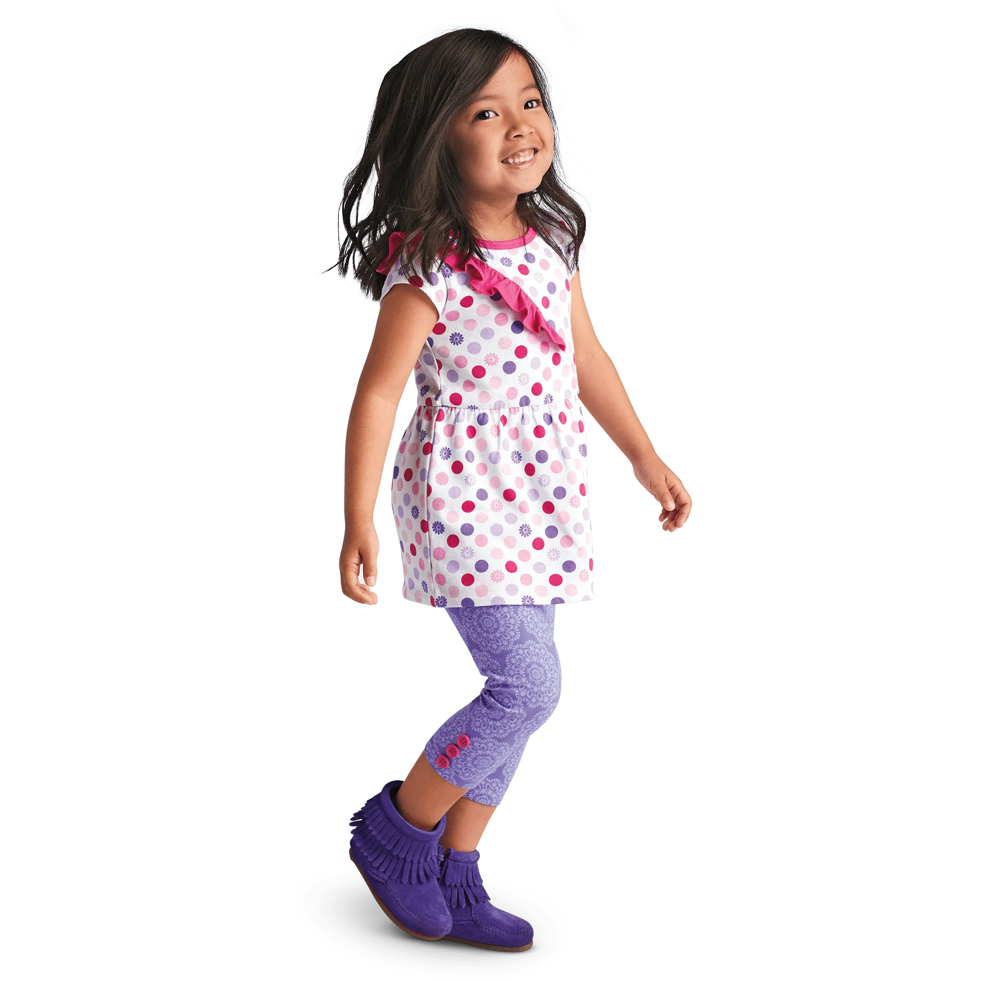 Playful Floral Leggings for Little Girls