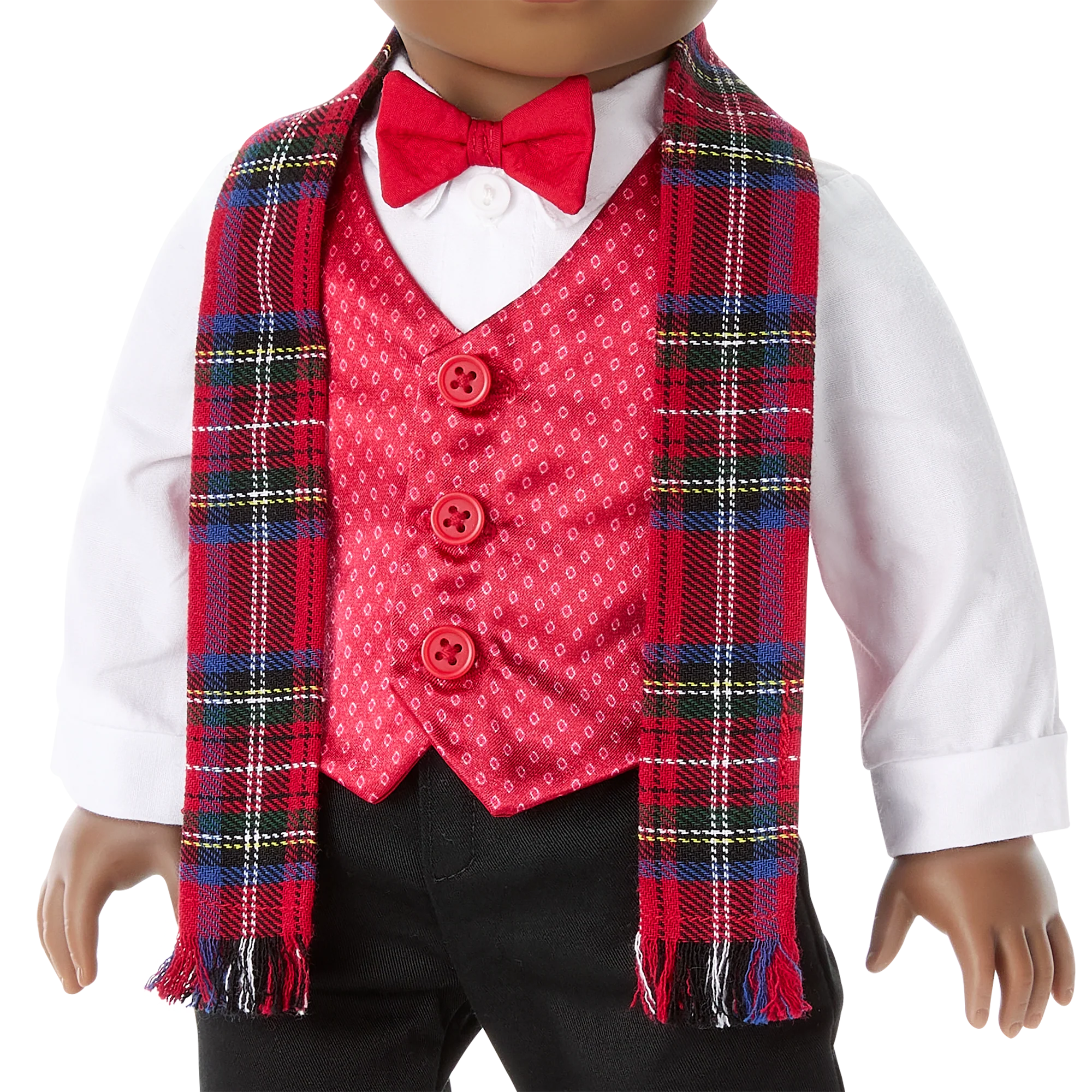 Pop of Plaid Holiday Outfit for 18-inch Dolls