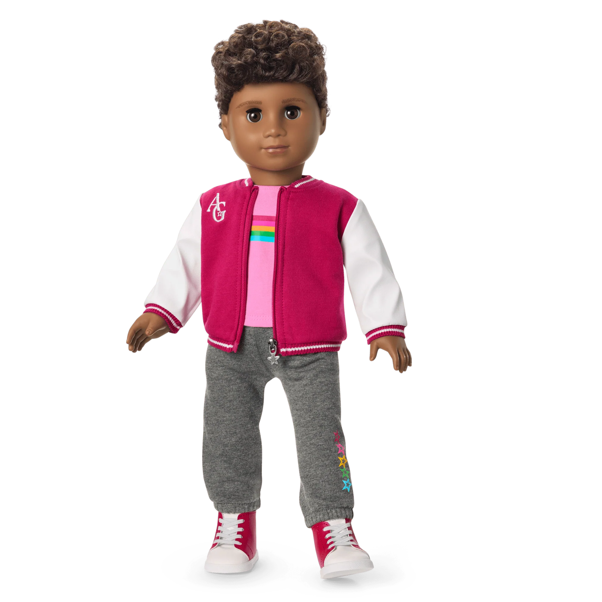 Truly Me™ 18-inch Doll #113 with curly dark-brown hair