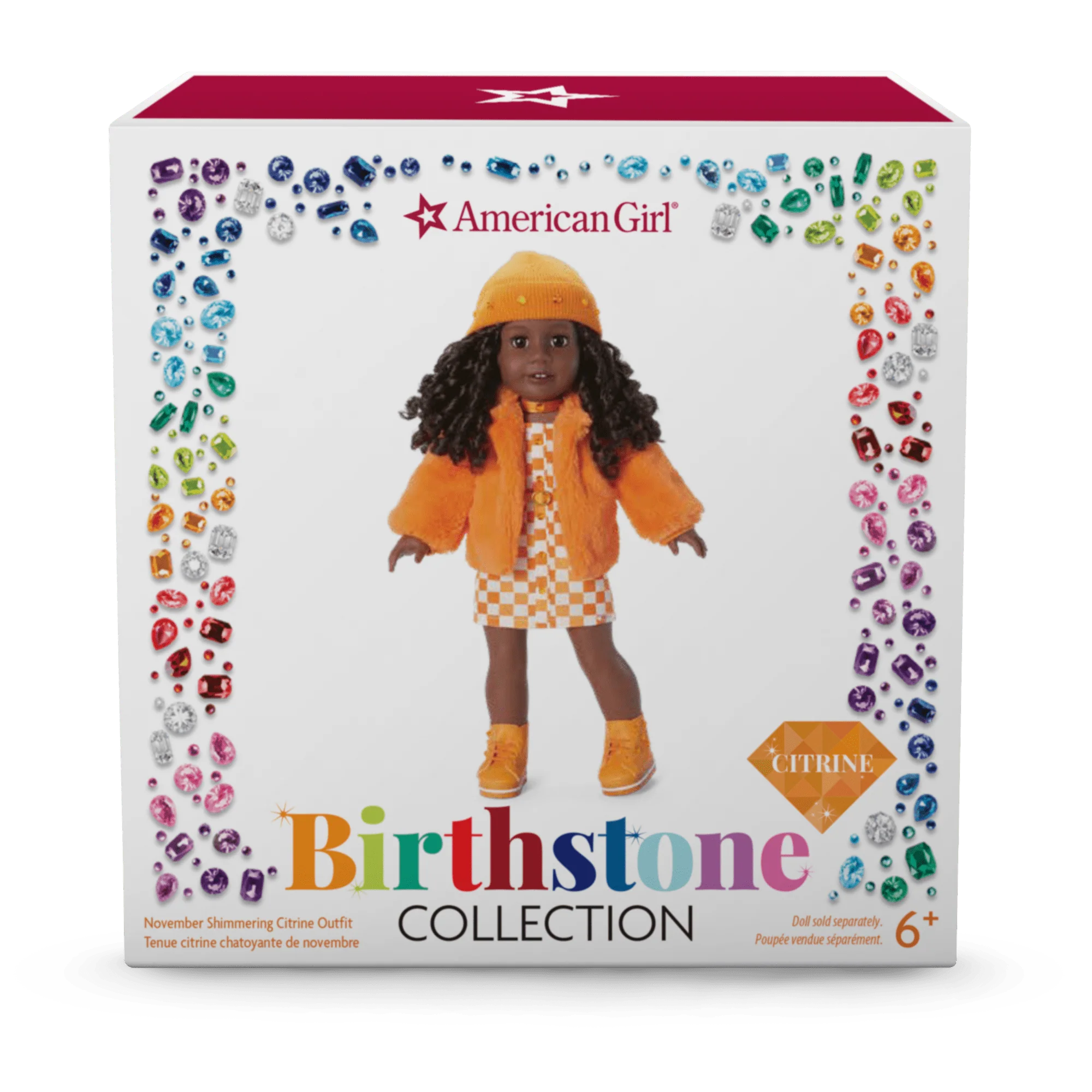 November Shimmering Citrine Outfit for 18-inch Dolls