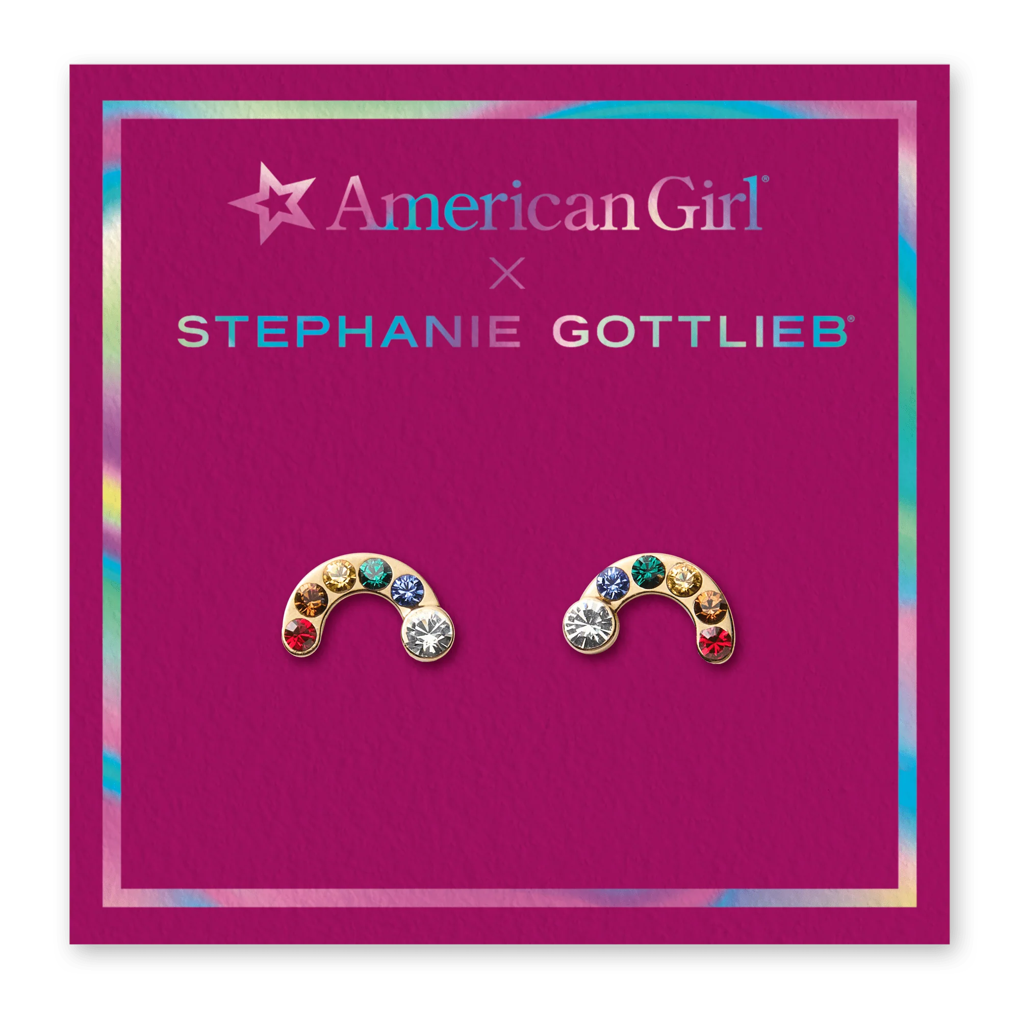 American Girl® x Stephanie Gottlieb Radiant Rainbow Stud Earrings for Girls