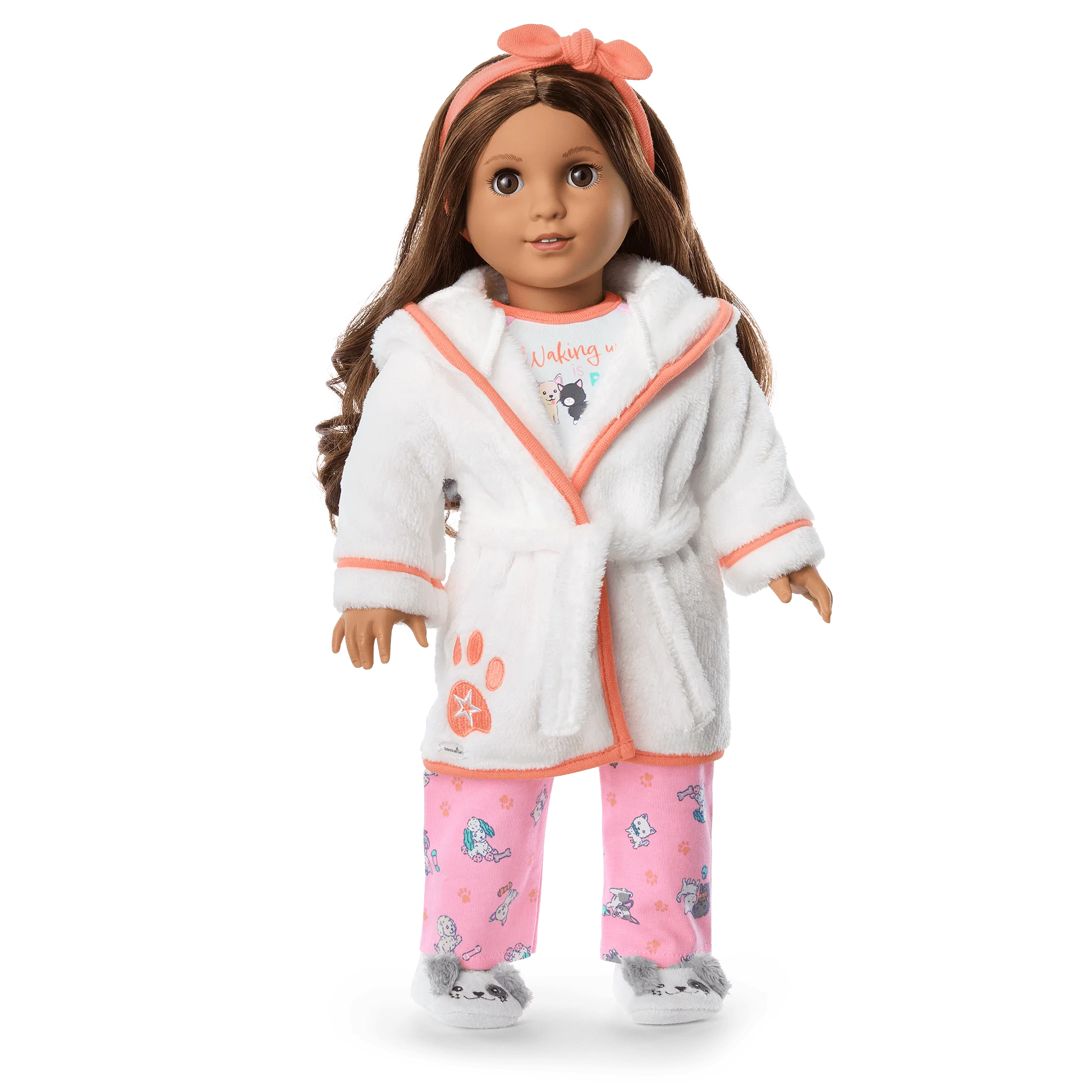 Comfy Puppy Robe Set for Girls & 18-inch Dolls