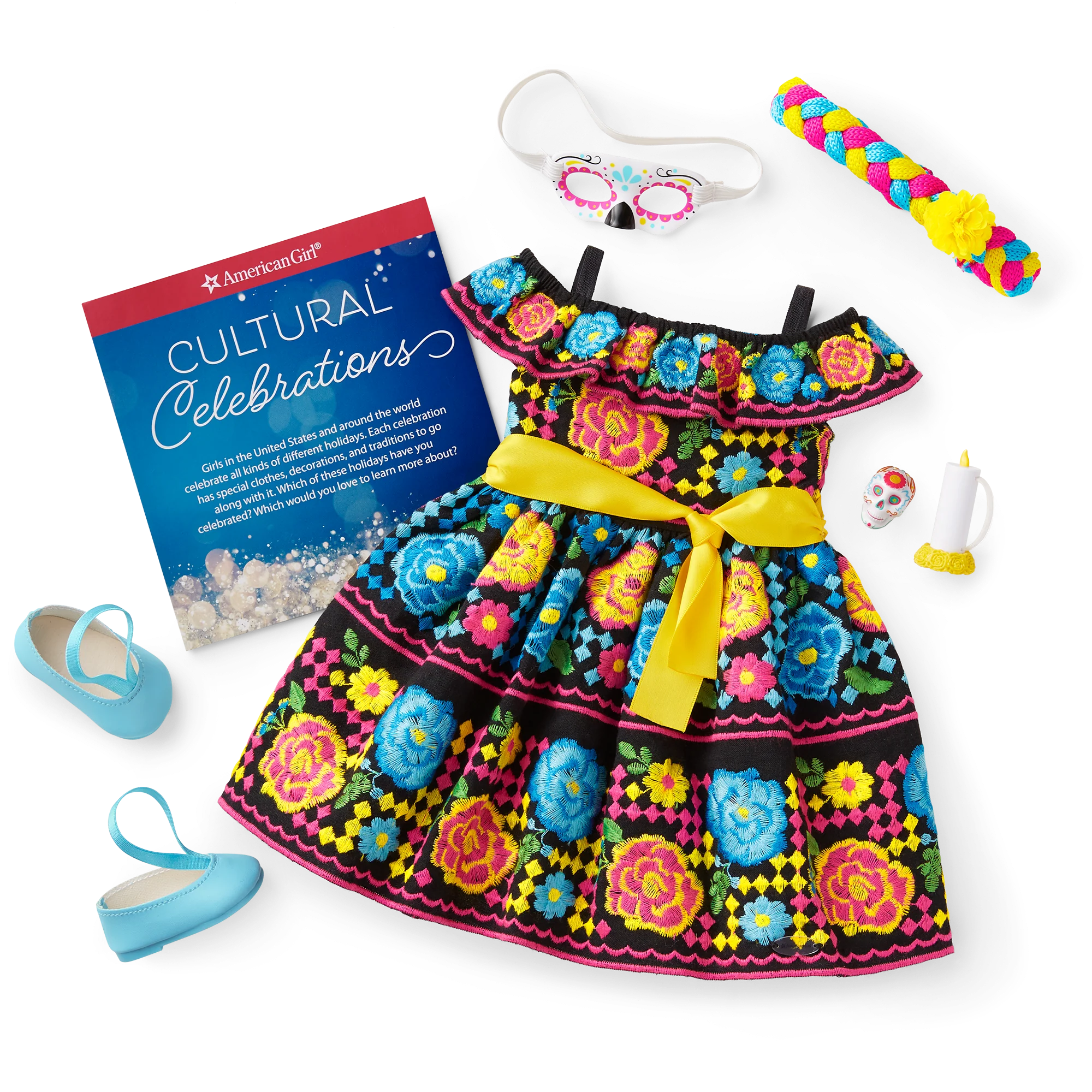 Día de Muertos Celebration Outfit for 18-inch Dolls
