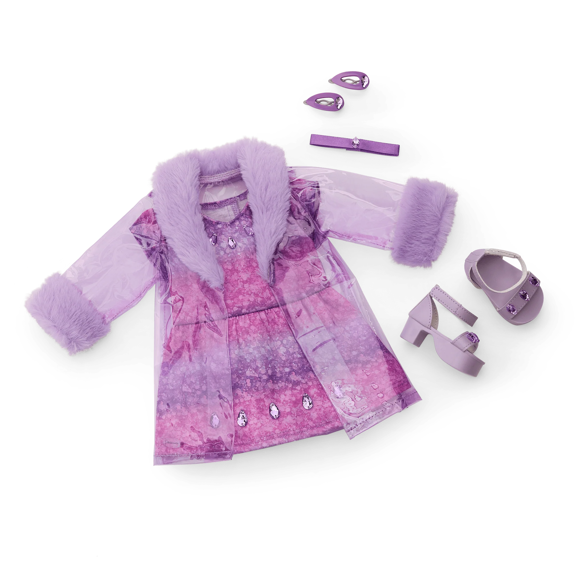 February Amazing Amethyst Outfit for 18-inch Dolls
