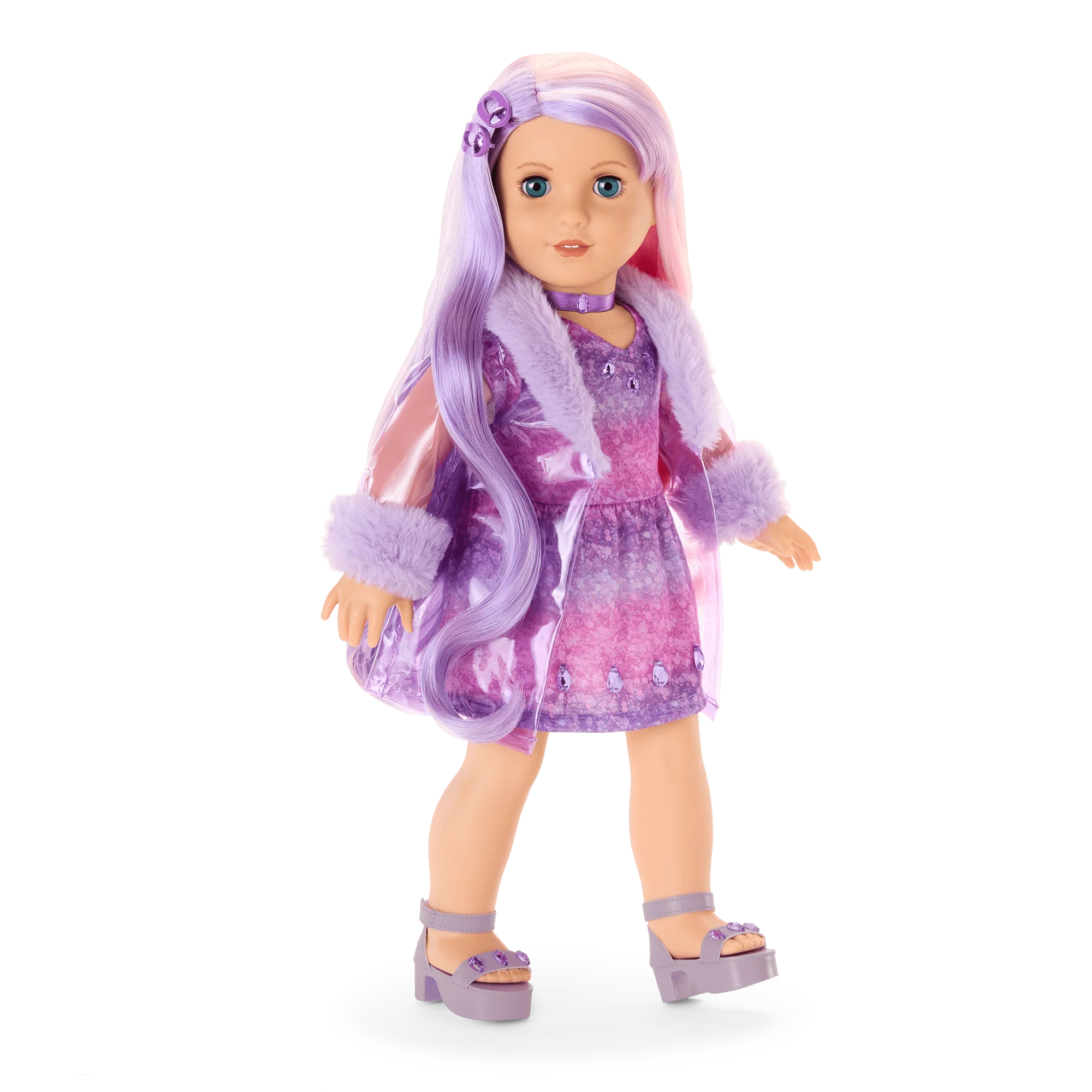 February Amazing Amethyst Outfit for 18-inch Dolls