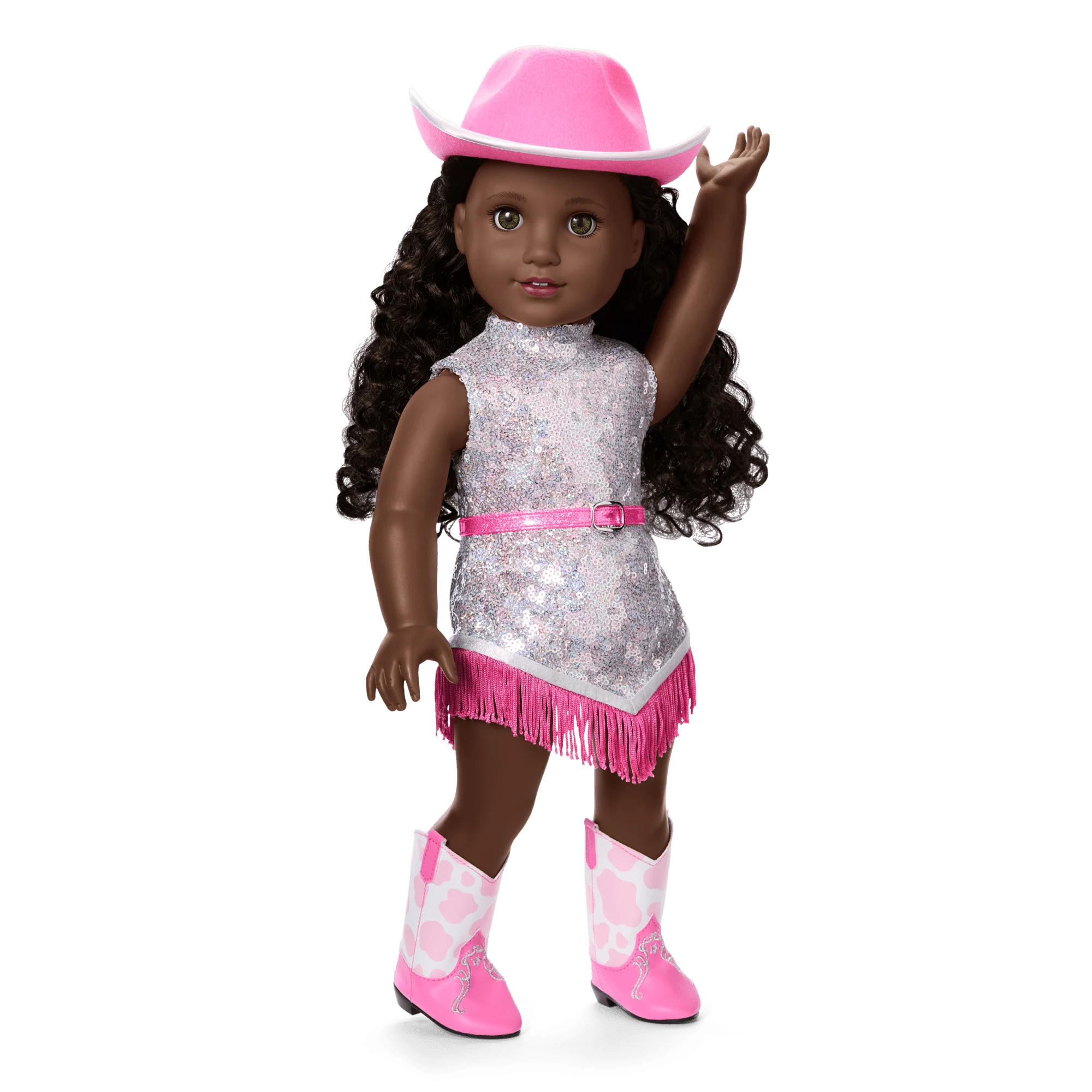 Glam Pink Cowgirl Outfit for 18-inch Dolls