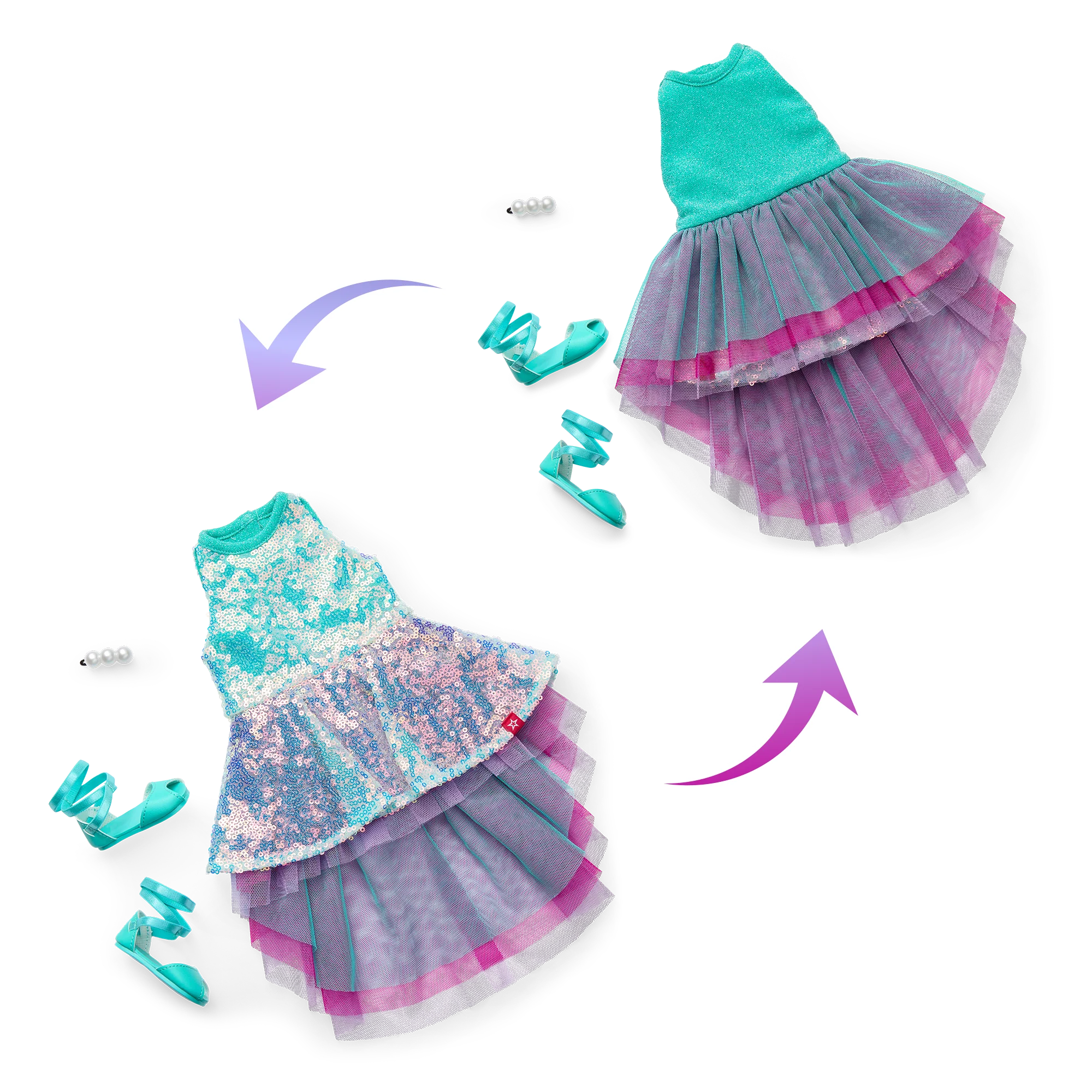 Glam Shimmering Ocean Outfit for 18-inch Dolls 2 Glam Shimmering Ocean Outfit for 18-inch Dolls