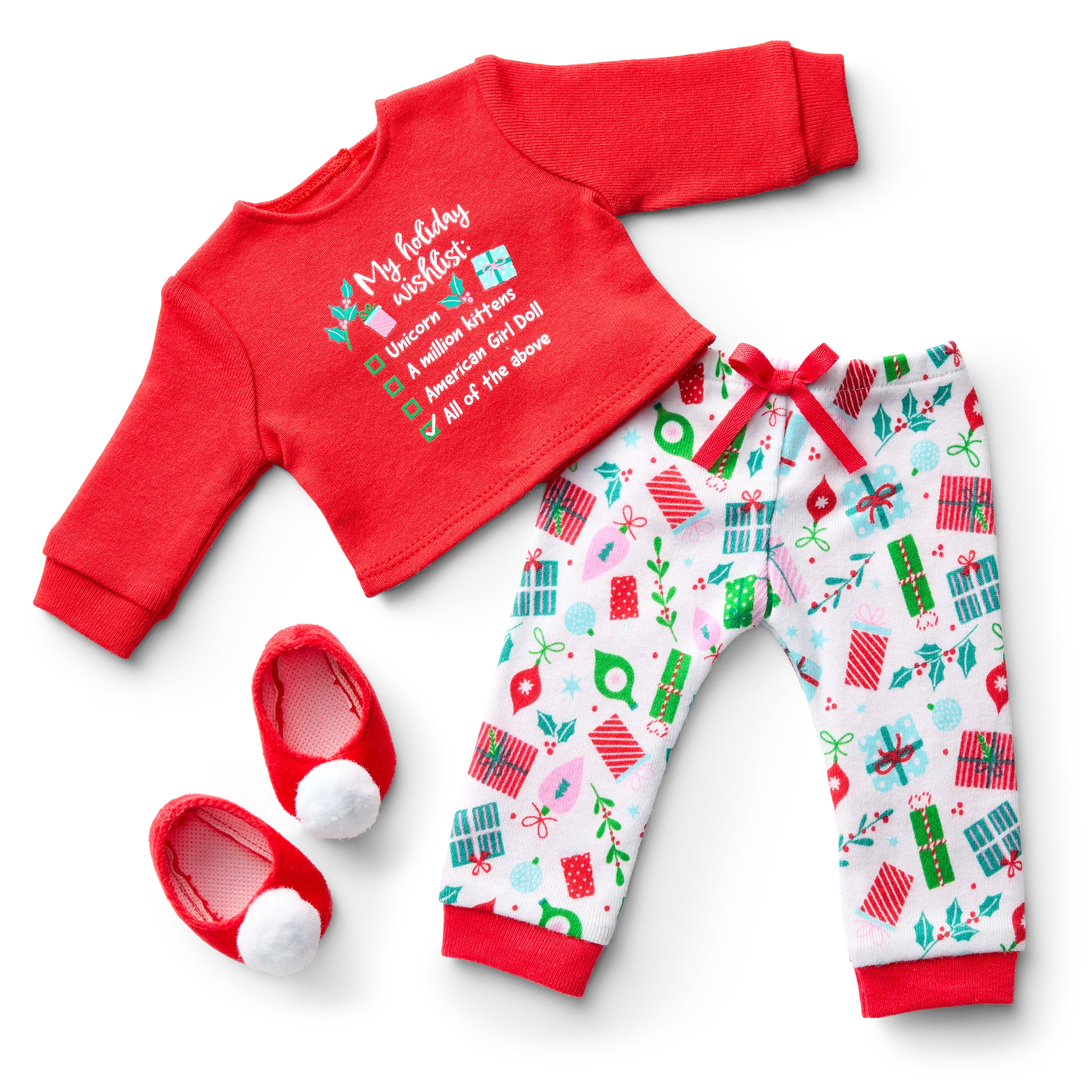 Holiday Wish List PJs for 18-inch Dolls 1 Holiday Wish List PJs for 18-inch Dolls