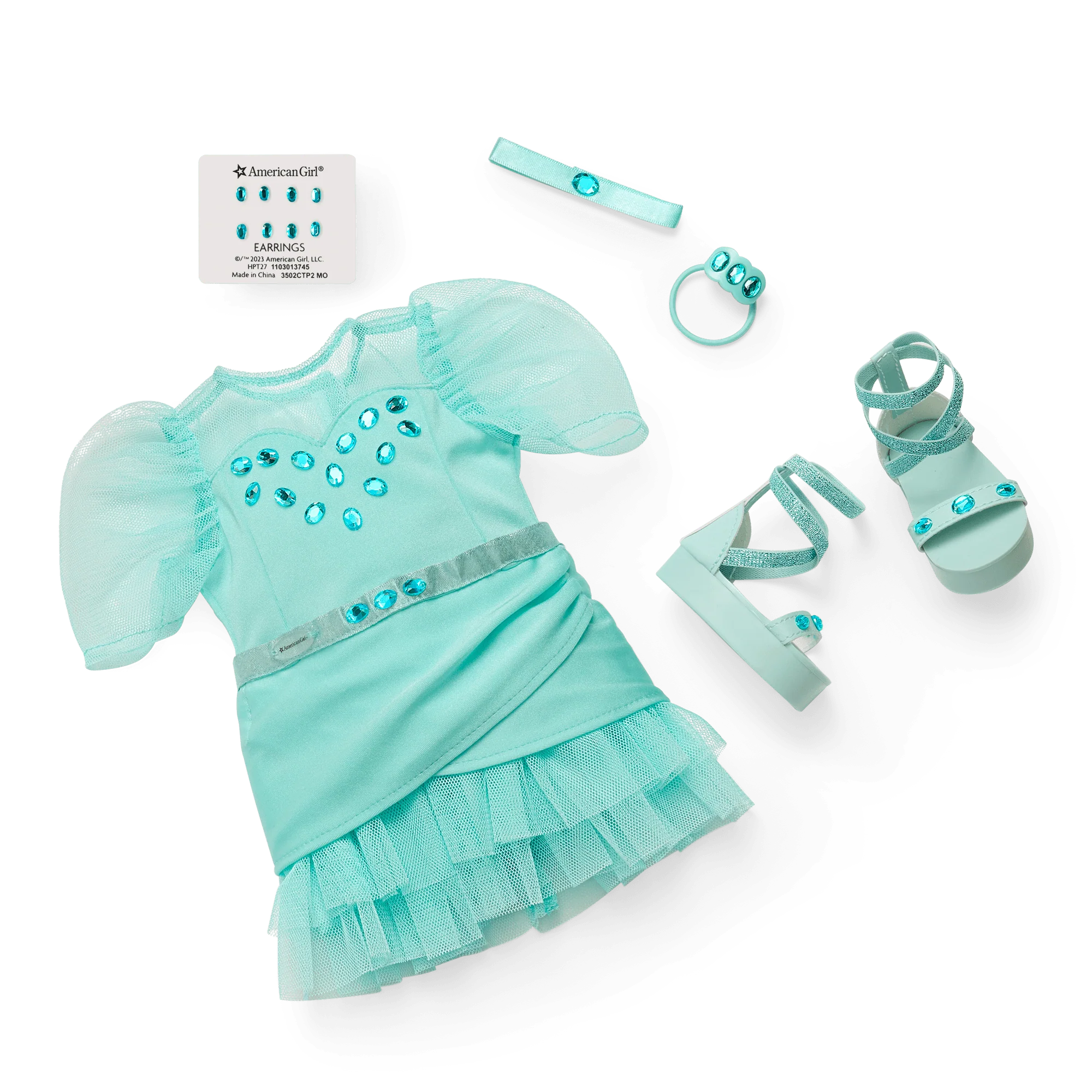 March Gleaming Aquamarine Outfit for 18-inch Dolls 1 March Gleaming Aquamarine Outfit for 18-inch Dolls